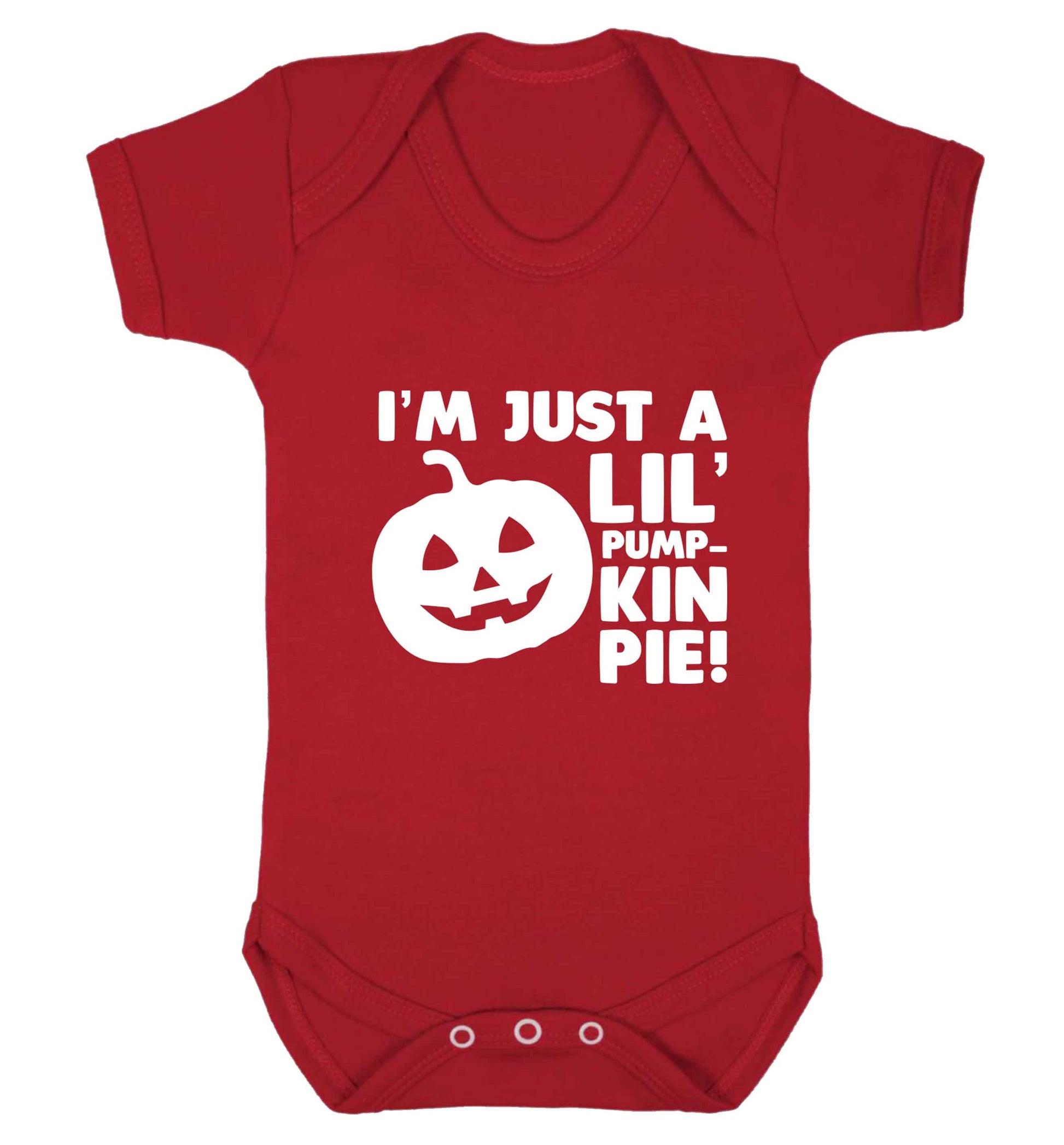 I'm just a lil' pumpkin pie baby vest red 18-24 months