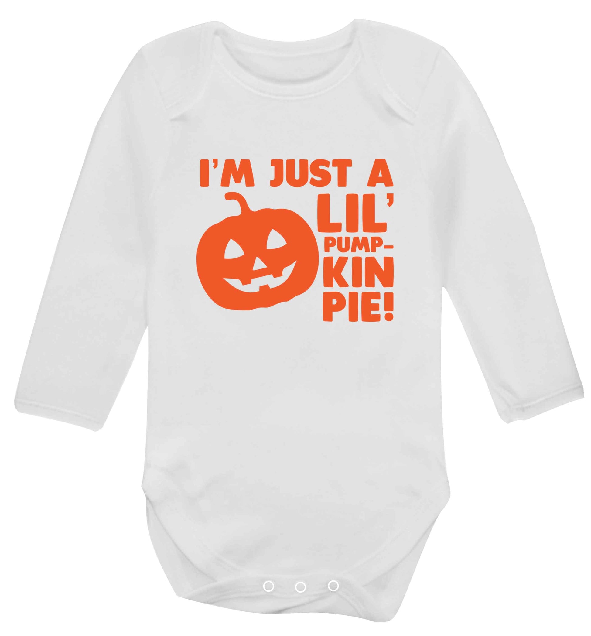 I'm just a lil' pumpkin pie baby vest long sleeved white 6-12 months