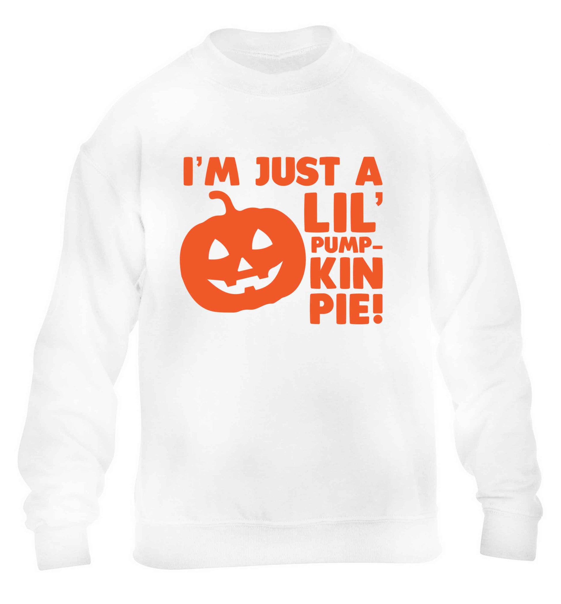 I'm just a lil' pumpkin pie children's white sweater 12-13 Years