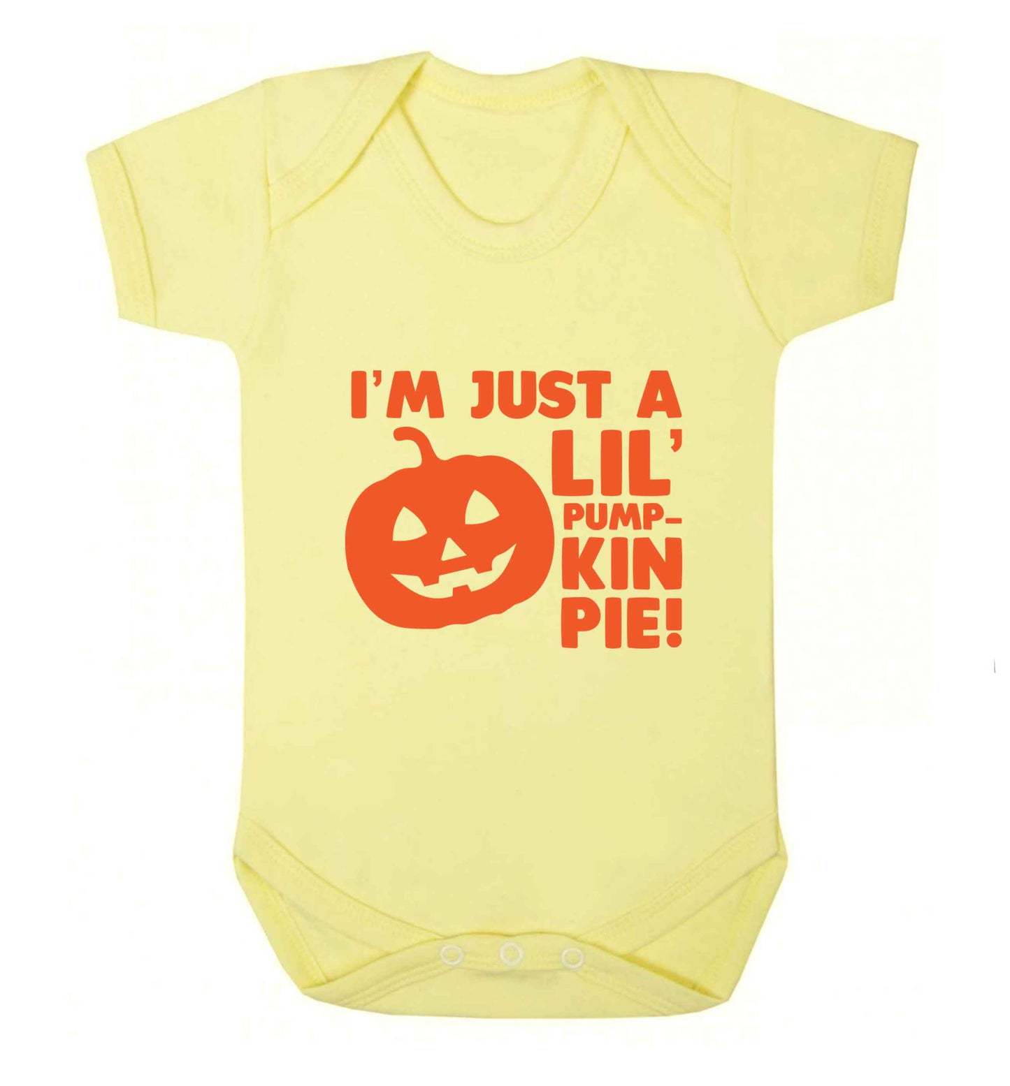 I'm just a lil' pumpkin pie baby vest pale yellow 18-24 months