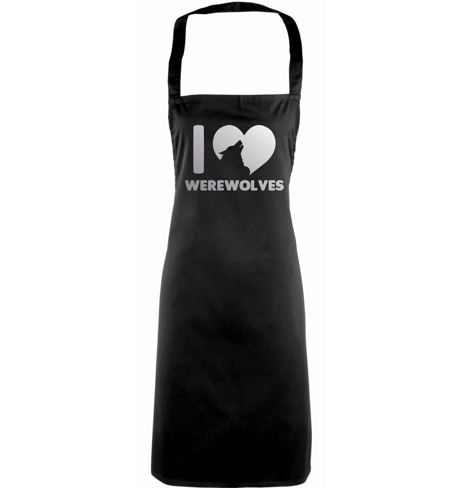I love werewolves adults black apron
