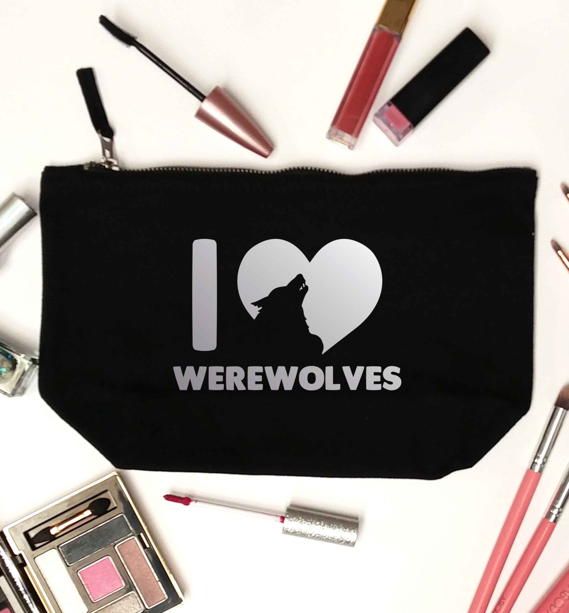I love werewolves black makeup bag