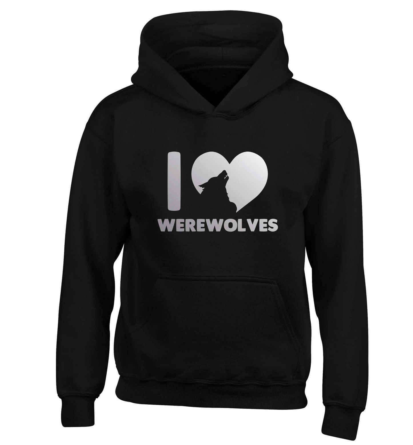 I love werewolves children's black hoodie 12-13 Years