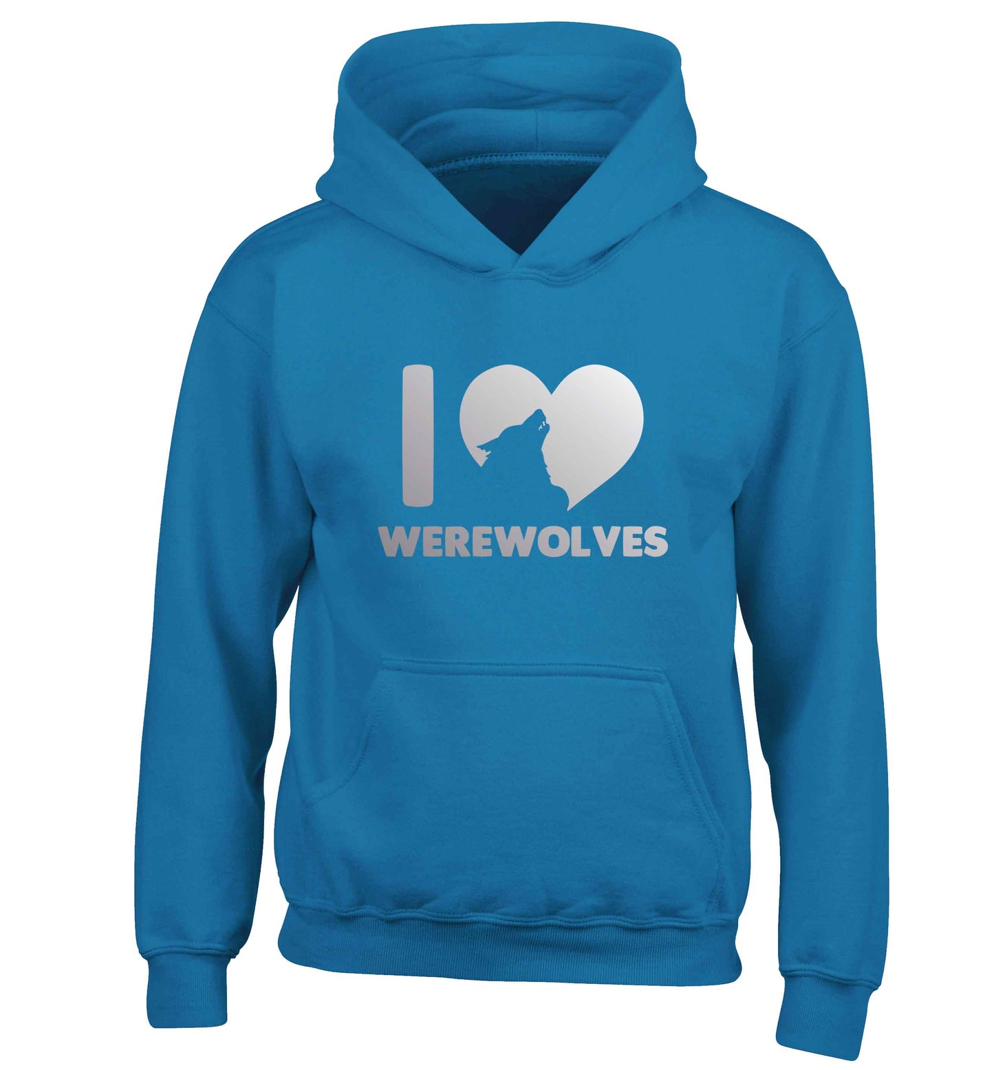 I love werewolves children's blue hoodie 12-13 Years