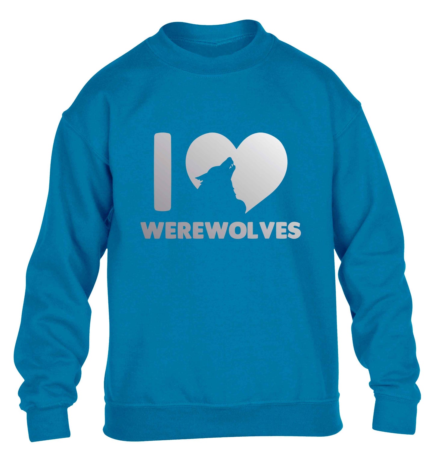 I love werewolves children's blue sweater 12-13 Years
