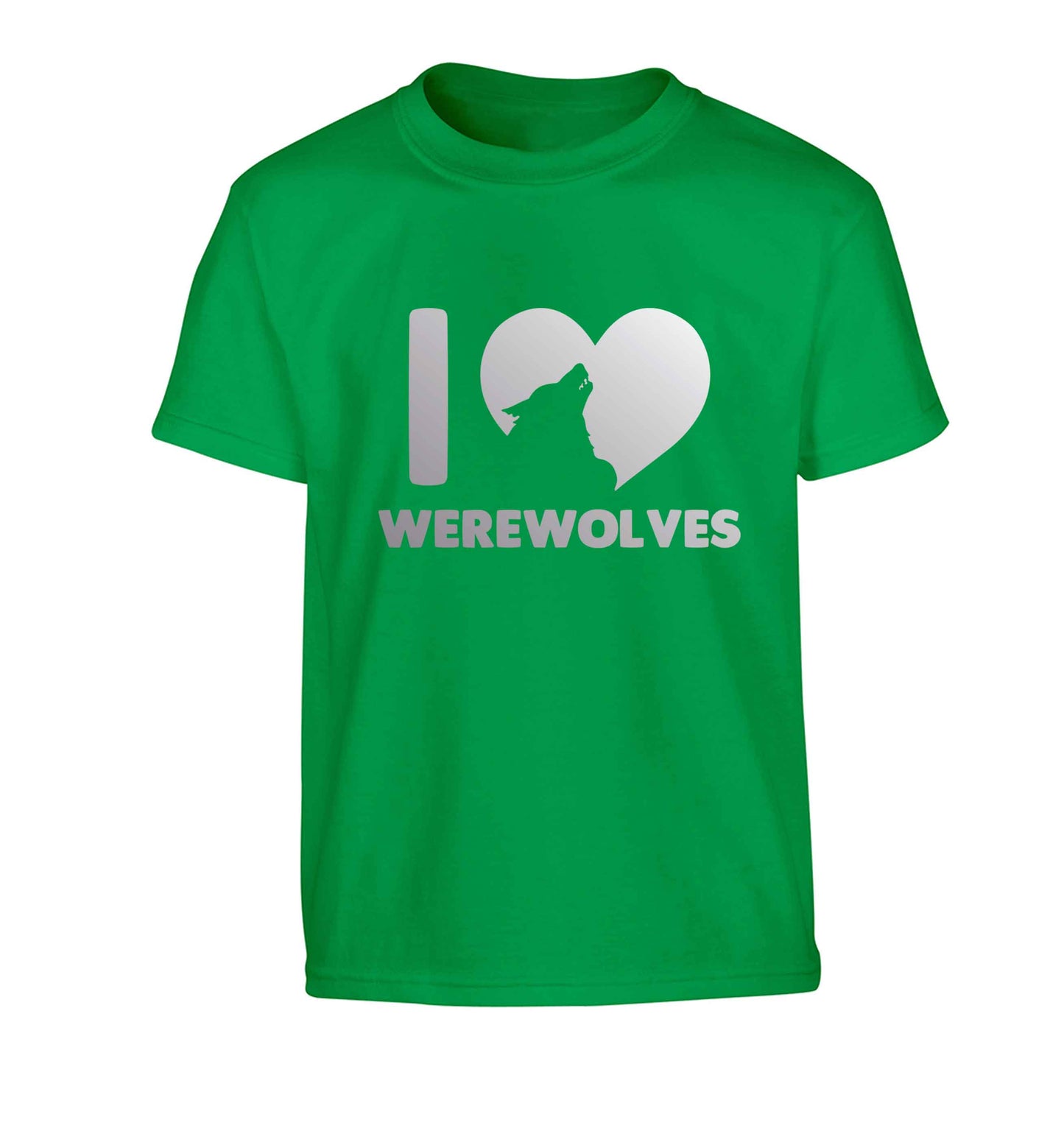 I love werewolves Children's green Tshirt 12-13 Years