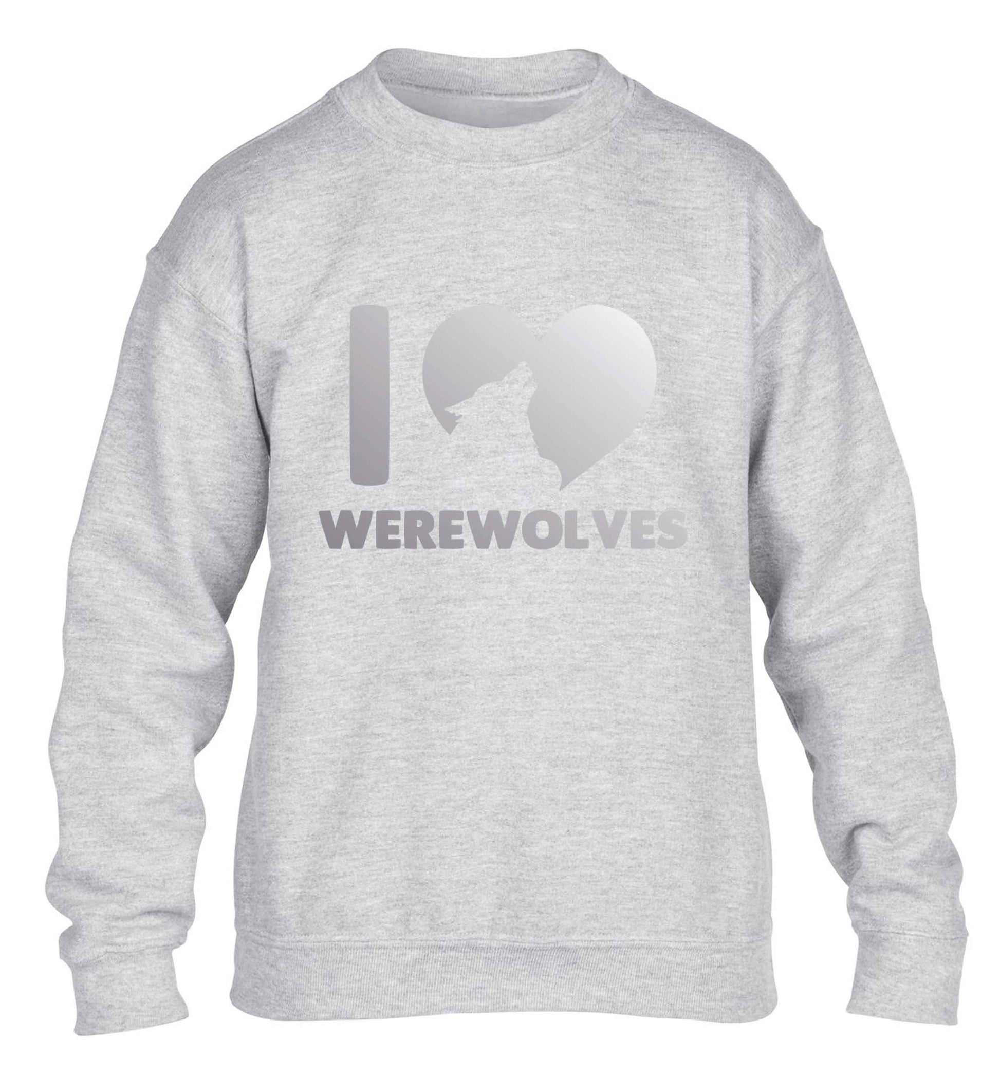 I love werewolves children's grey sweater 12-13 Years