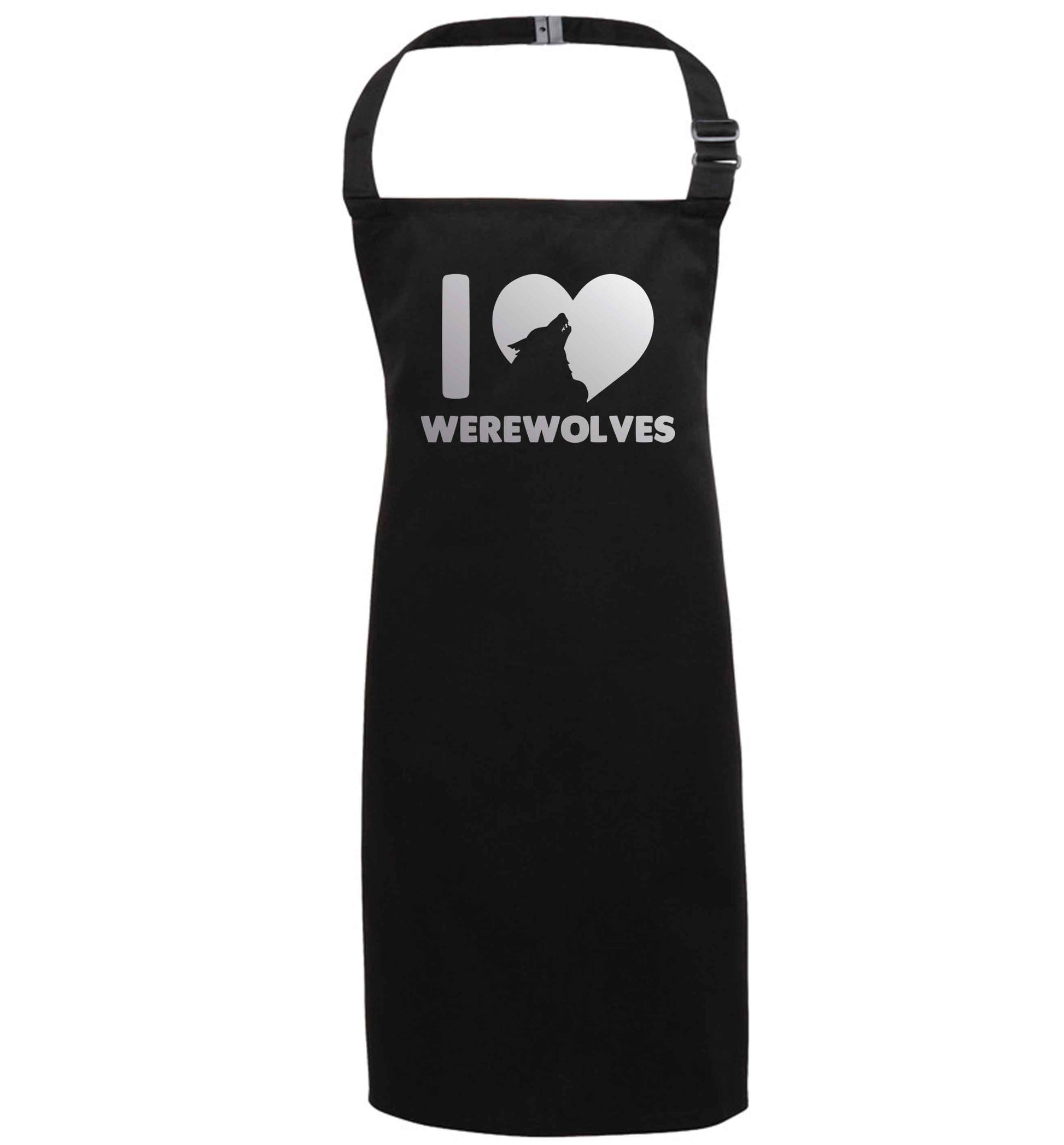 I love werewolves black apron 7-10 years