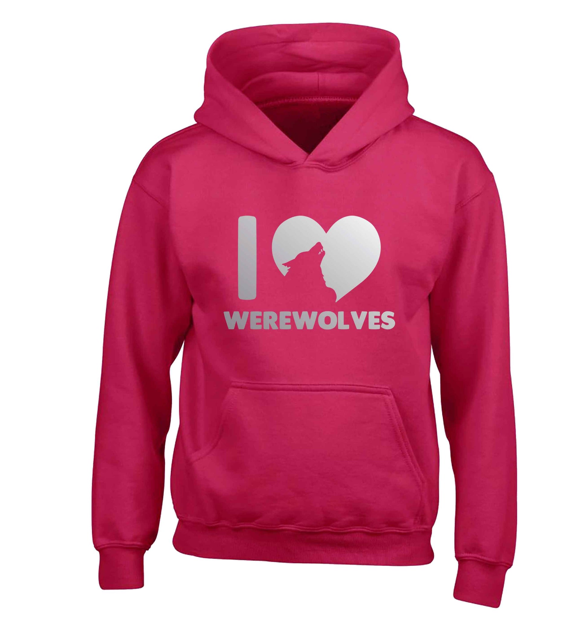 I love werewolves children's pink hoodie 12-13 Years