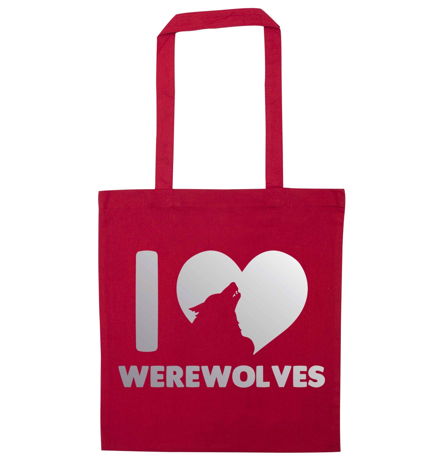 I love werewolves red tote bag
