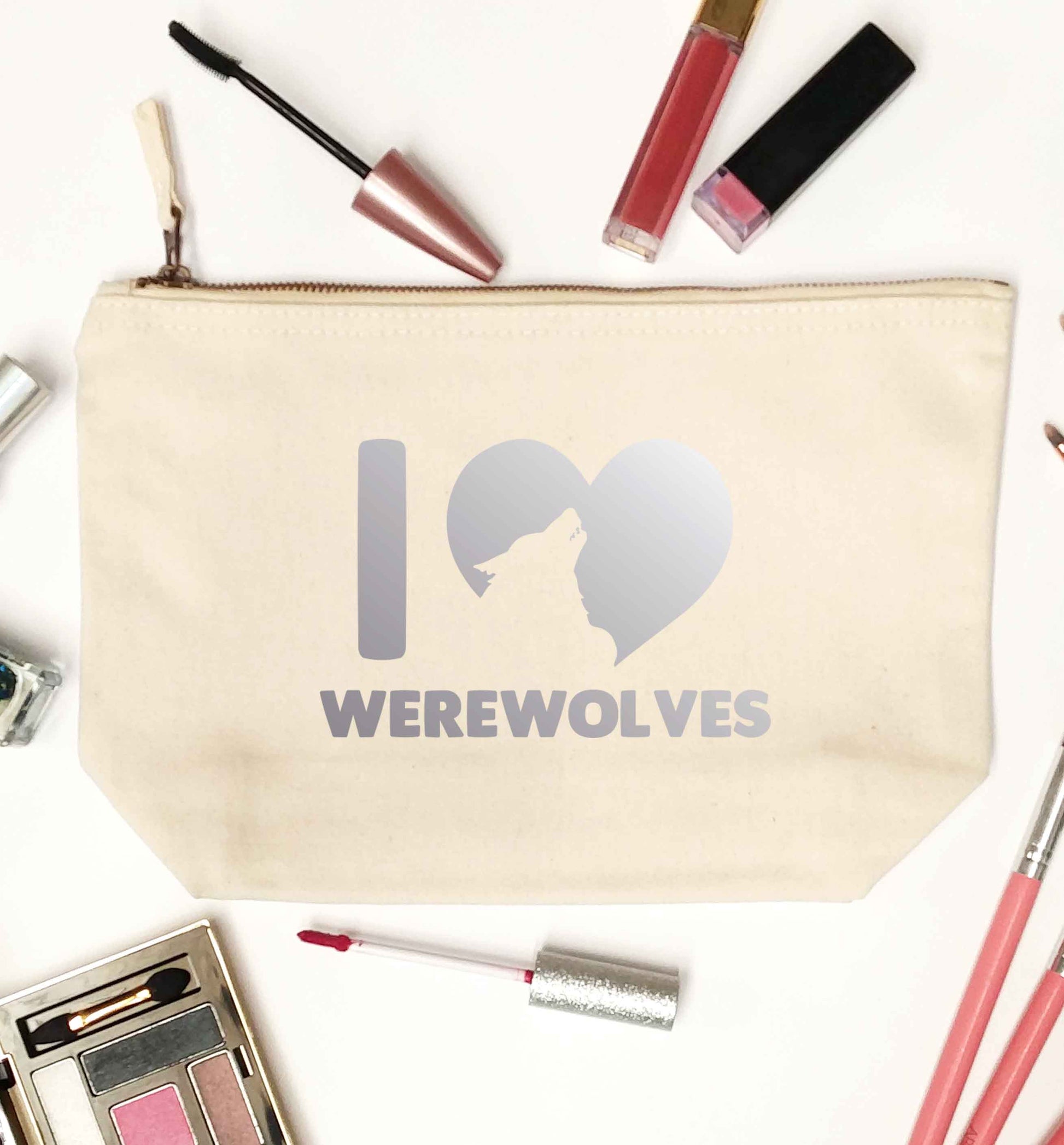 I love werewolves natural makeup bag