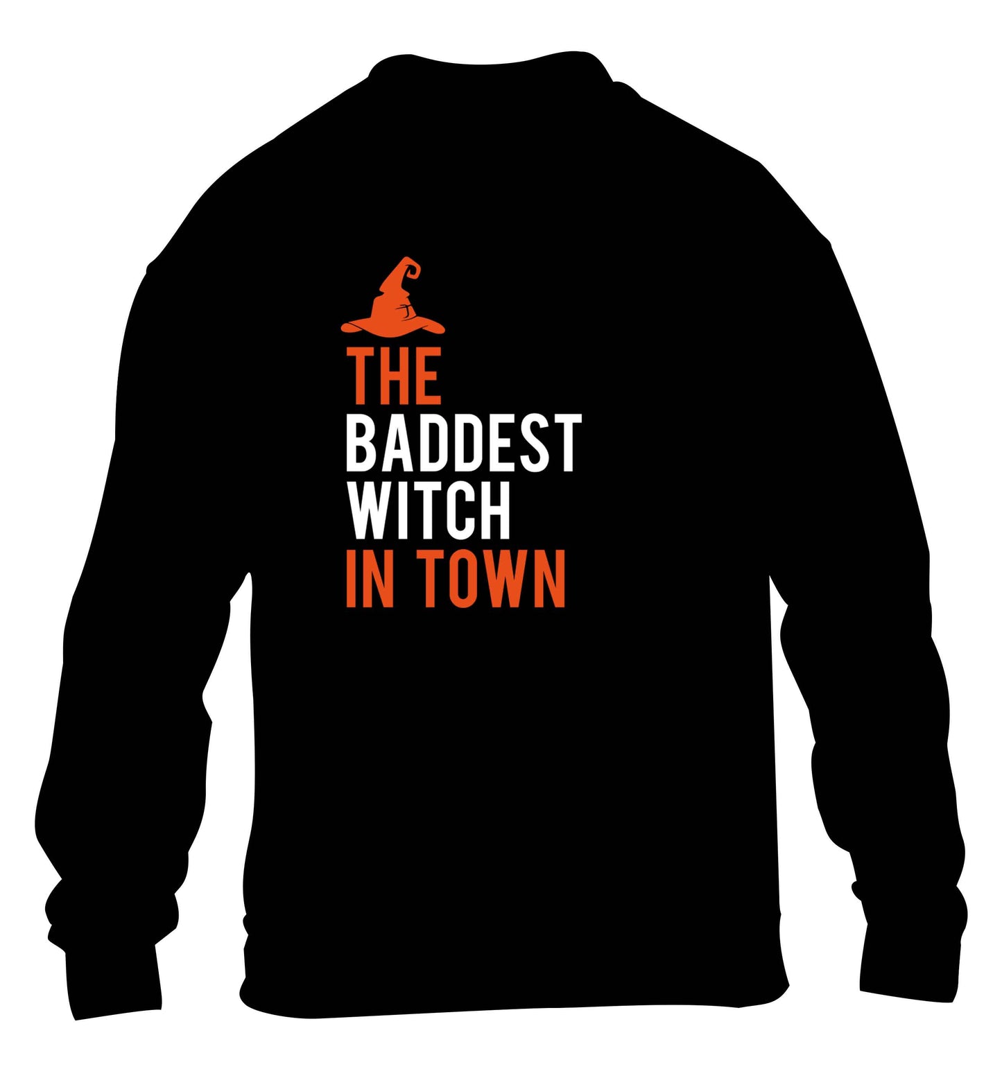 Badest witch in town children's black sweater 12-13 Years