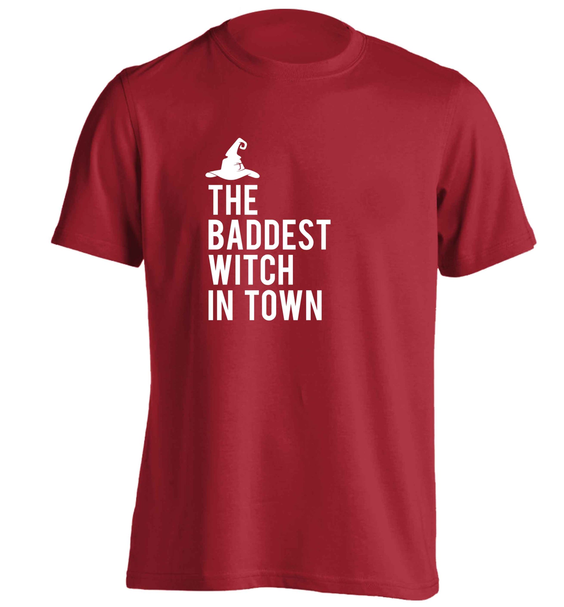 Badest witch in town adults unisex red Tshirt 2XL