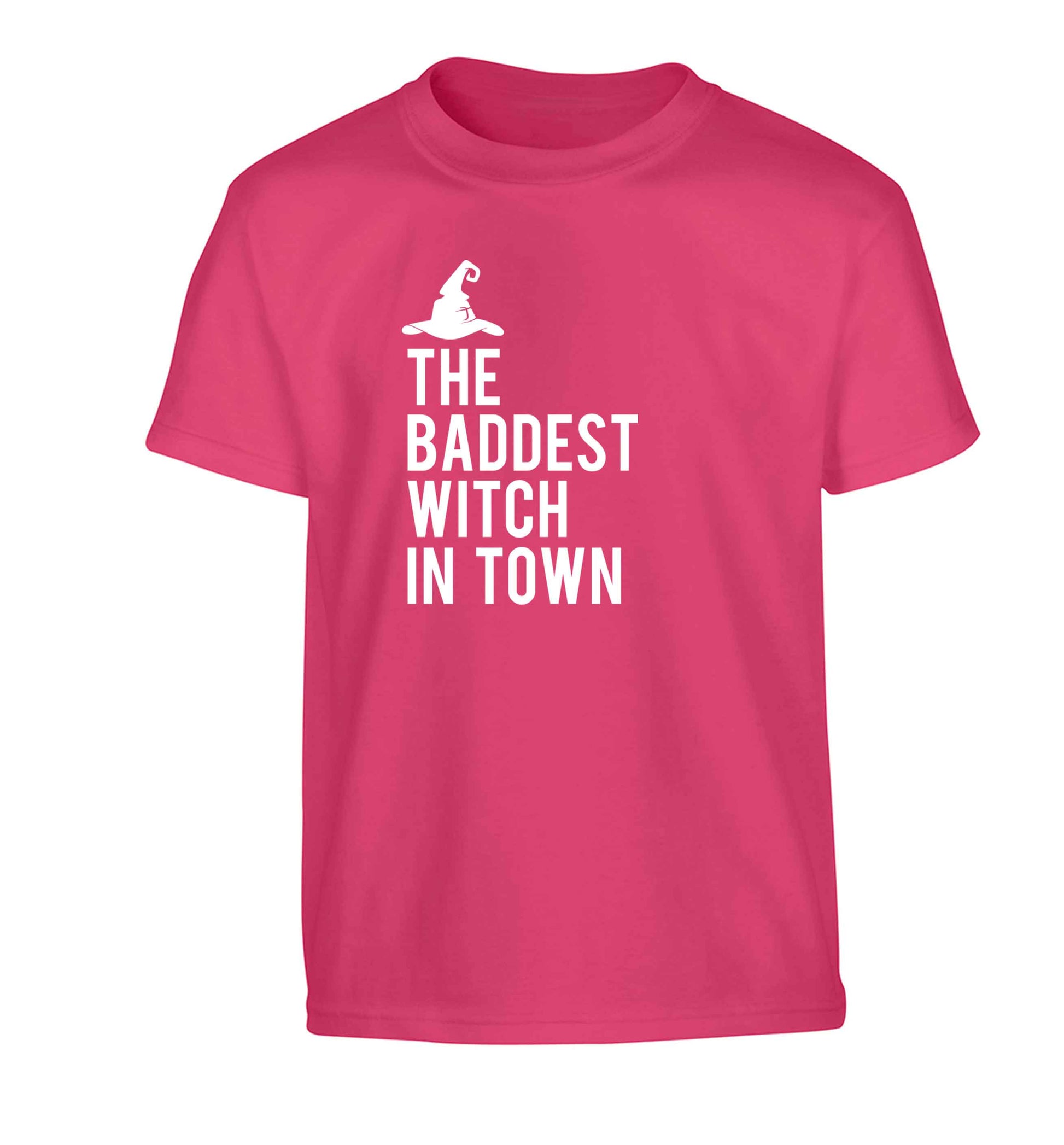 Badest witch in town Children's pink Tshirt 12-13 Years