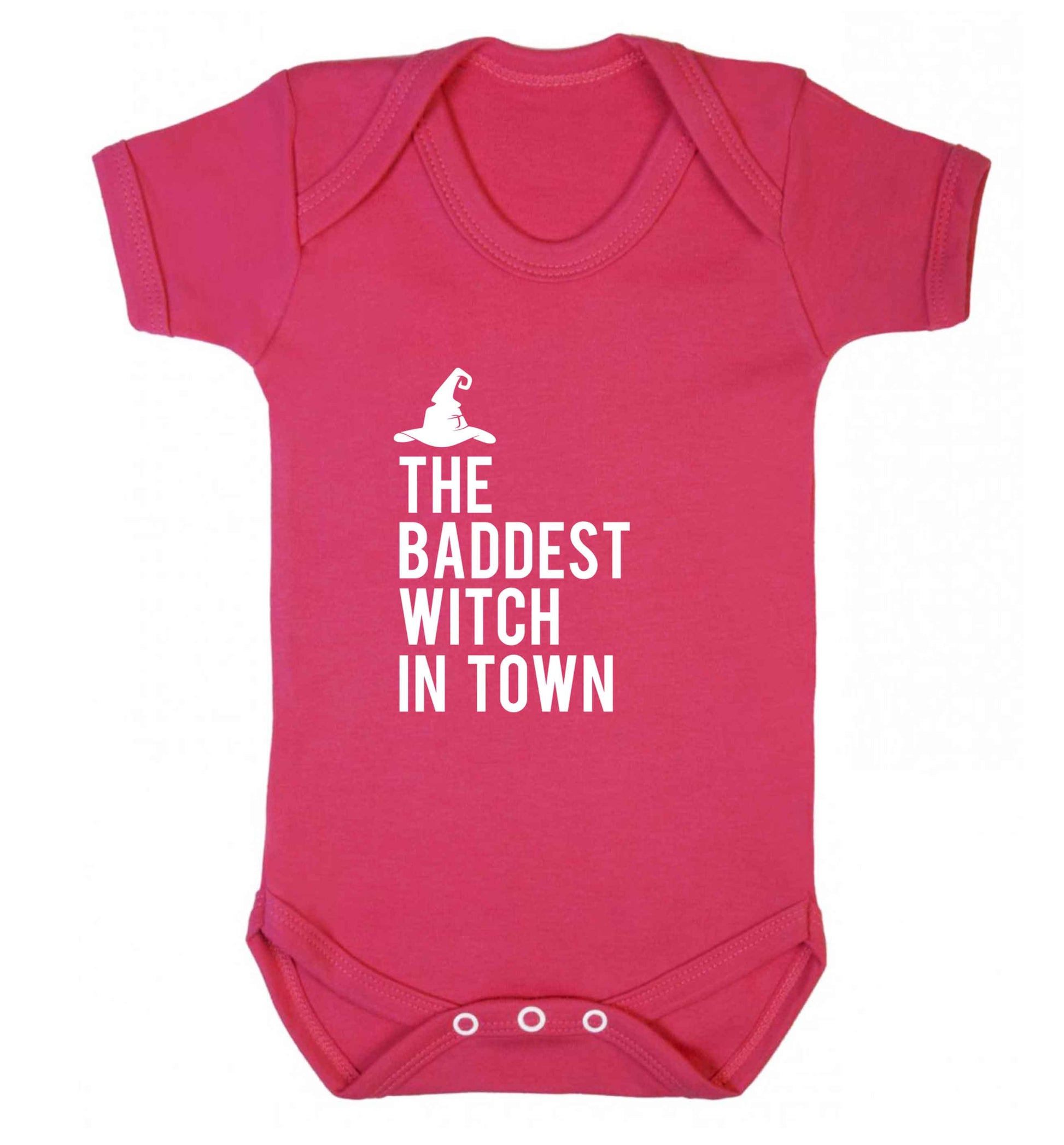 Badest witch in town baby vest dark pink 18-24 months