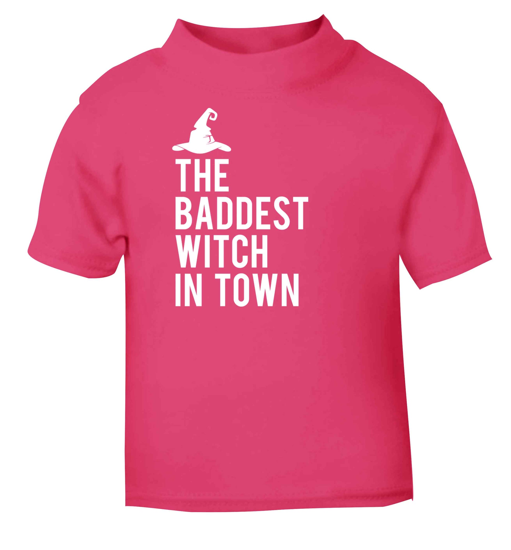 Badest witch in town pink baby toddler Tshirt 2 Years