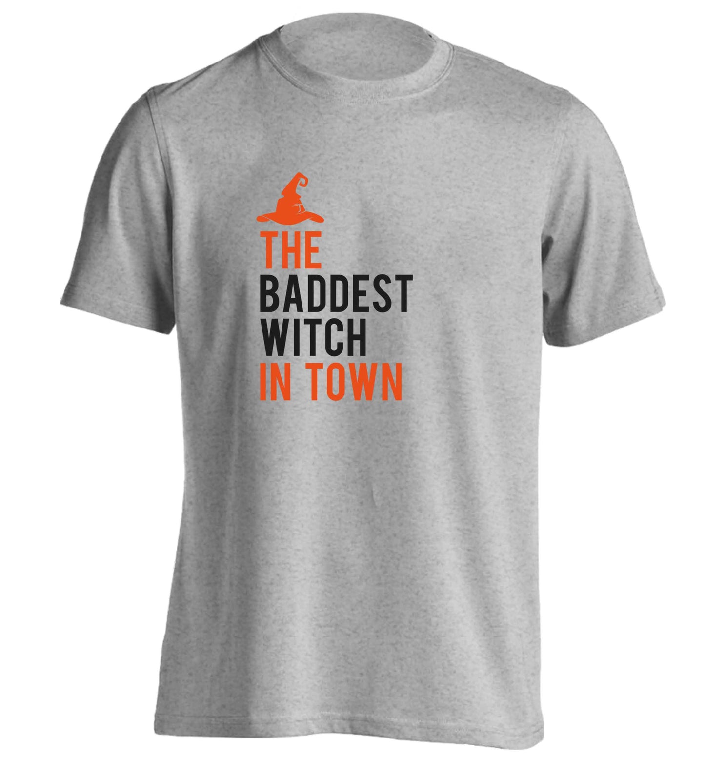 Badest witch in town adults unisex grey Tshirt 2XL