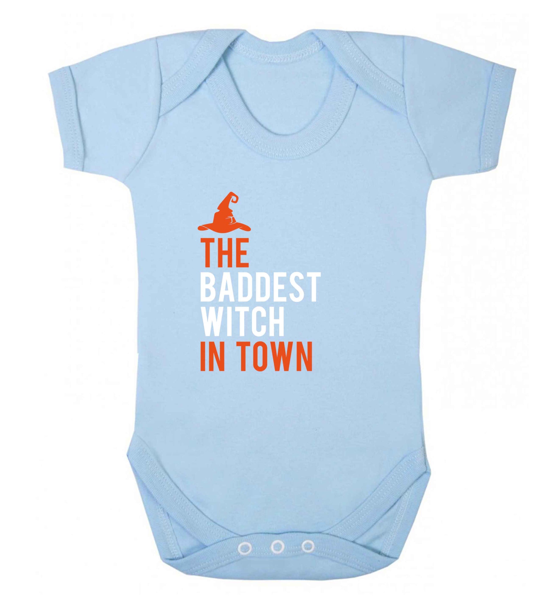 Badest witch in town baby vest pale blue 18-24 months