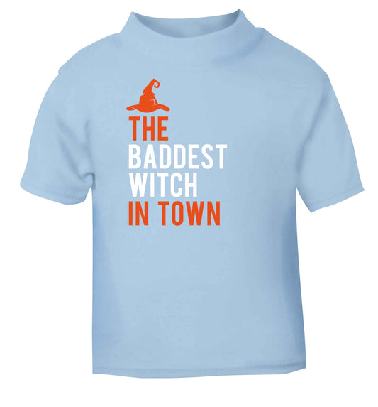 Badest witch in town light blue baby toddler Tshirt 2 Years