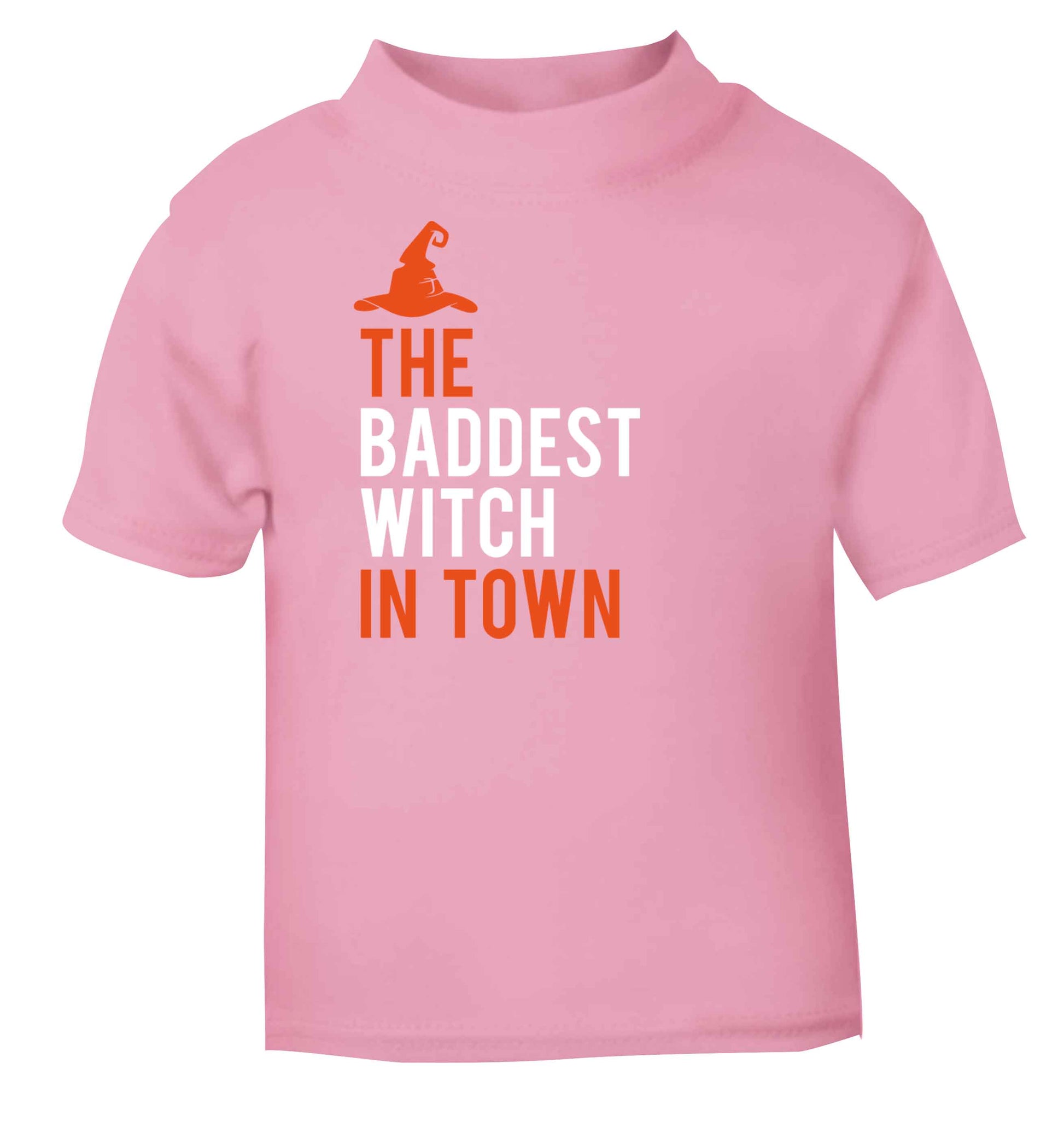 Badest witch in town light pink baby toddler Tshirt 2 Years