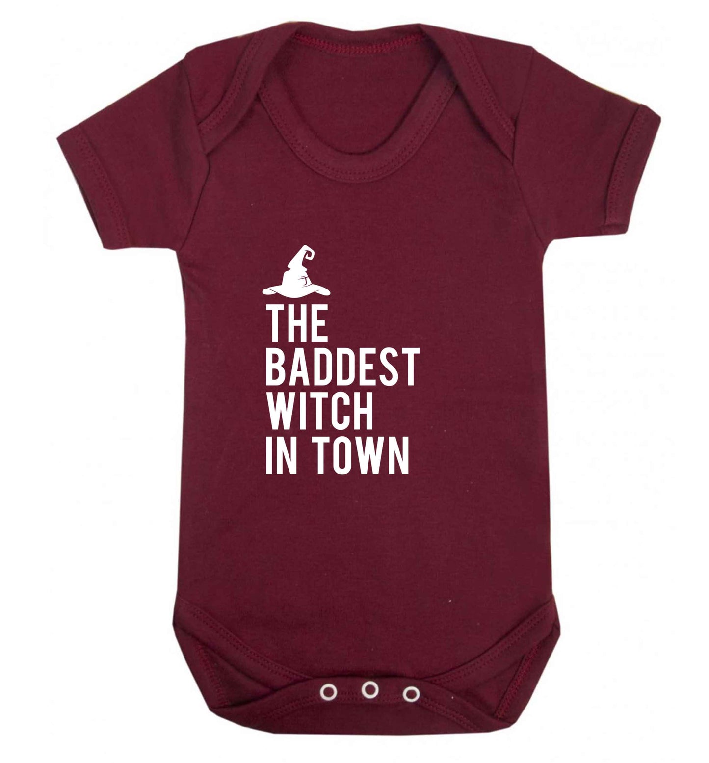 Badest witch in town baby vest maroon 18-24 months