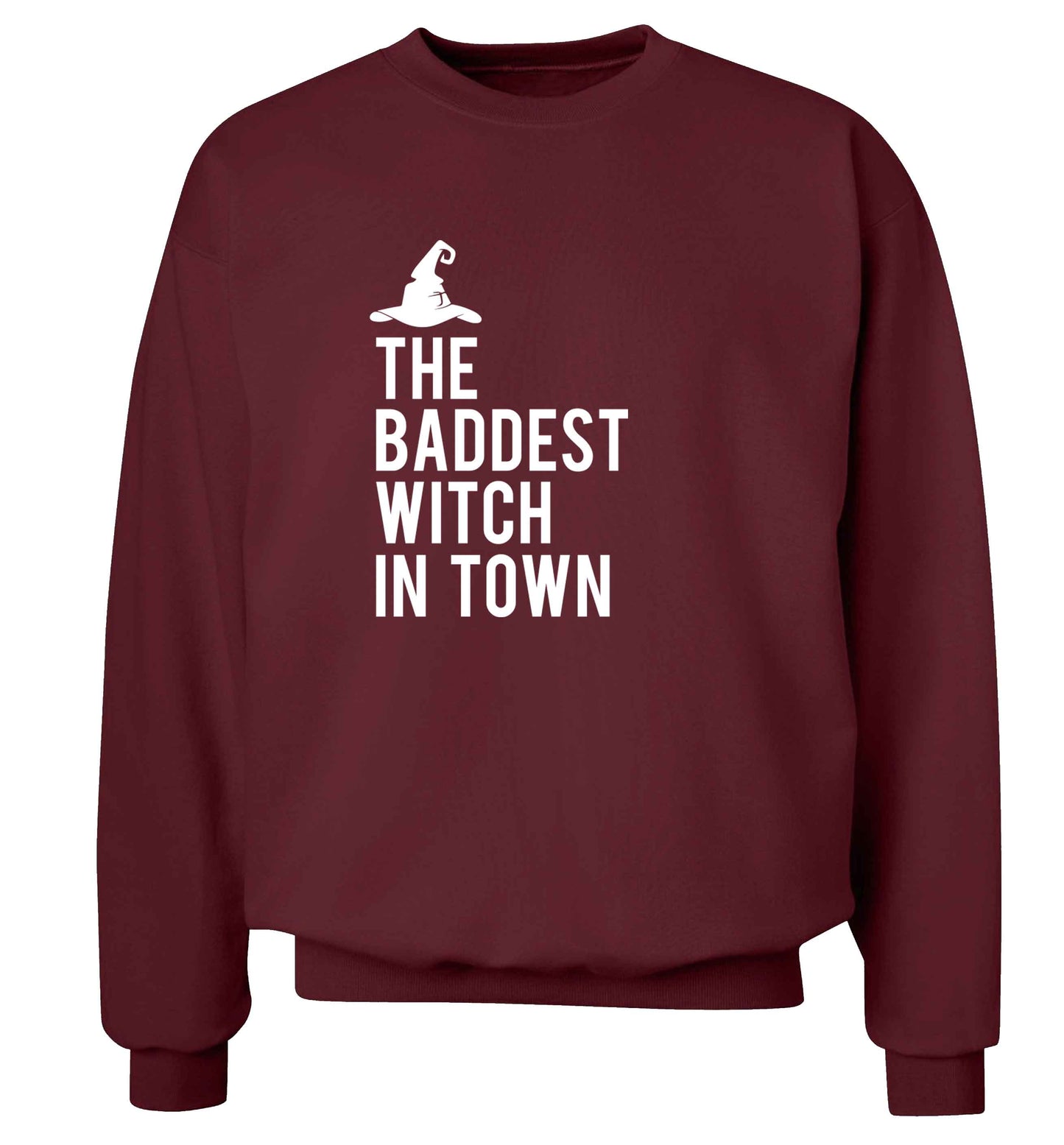 Badest witch in town adult's unisex maroon sweater 2XL