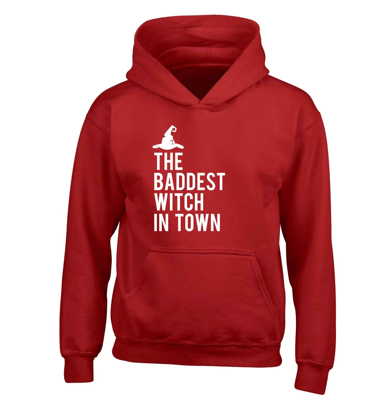 Badest witch in town children's red hoodie 12-13 Years