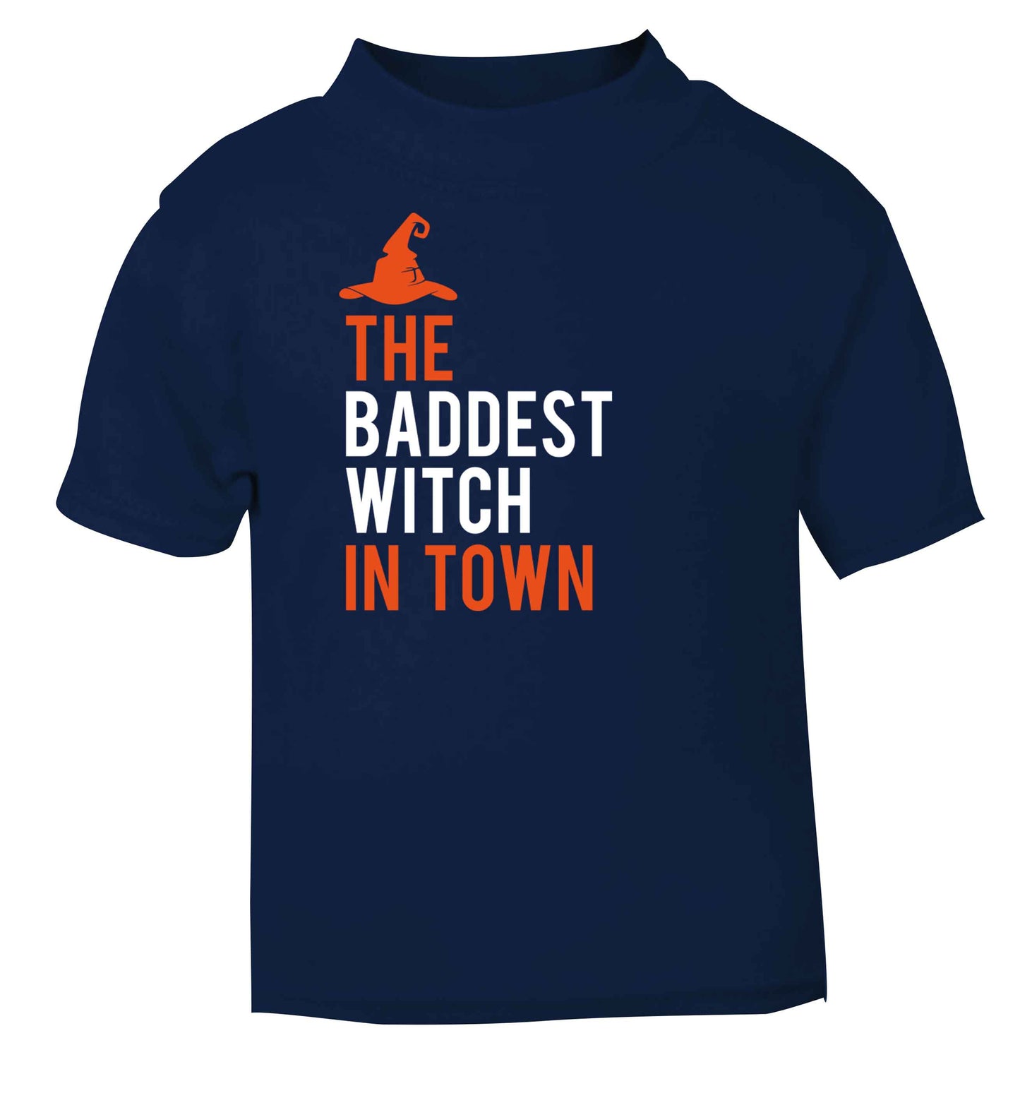 Badest witch in town navy baby toddler Tshirt 2 Years