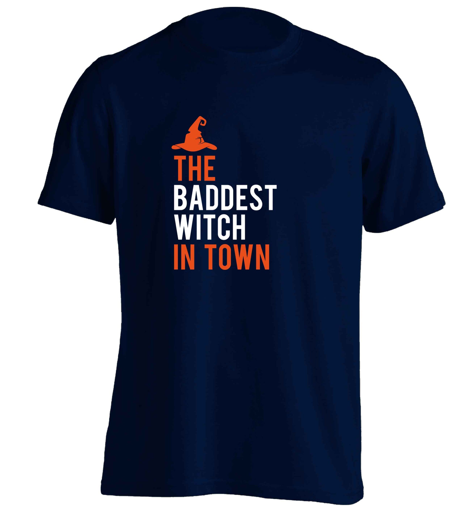Badest witch in town adults unisex navy Tshirt 2XL