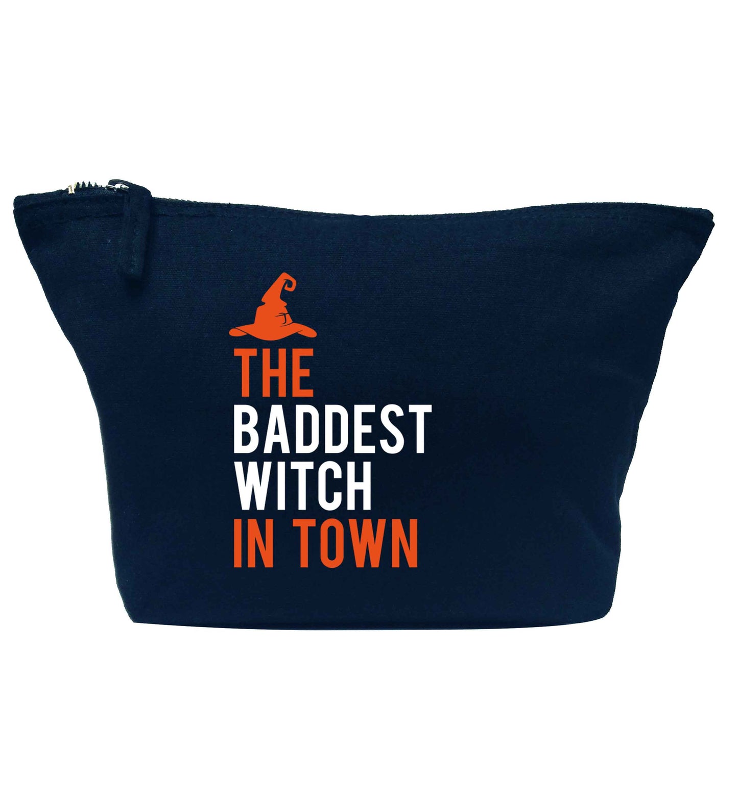Badest witch in town navy makeup bag