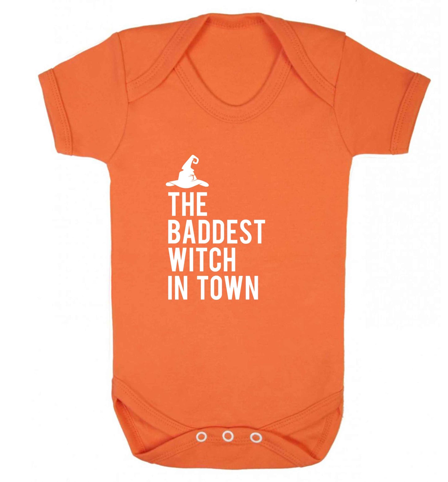 Badest witch in town baby vest orange 18-24 months