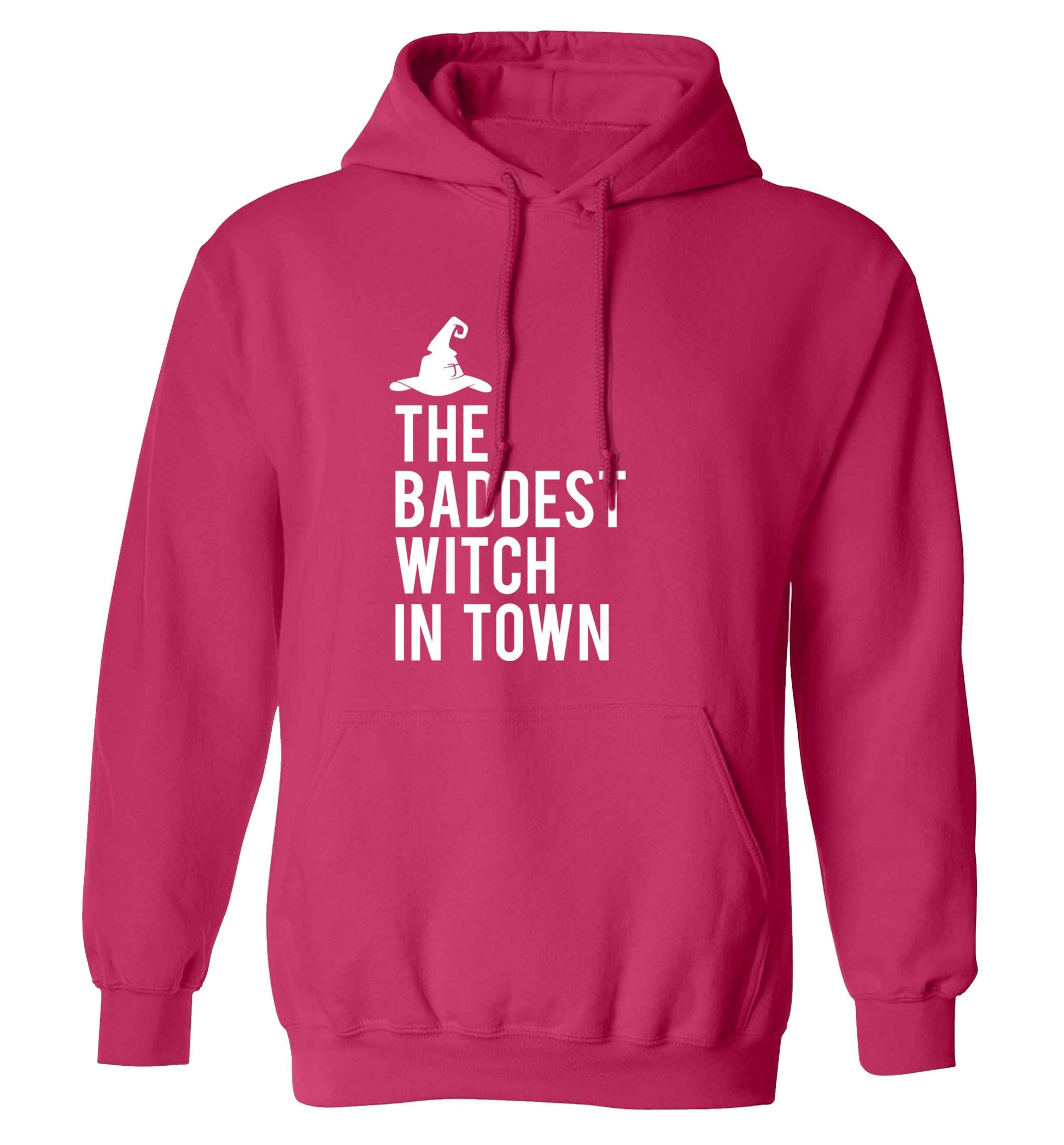 Badest witch in town adults unisex pink hoodie 2XL
