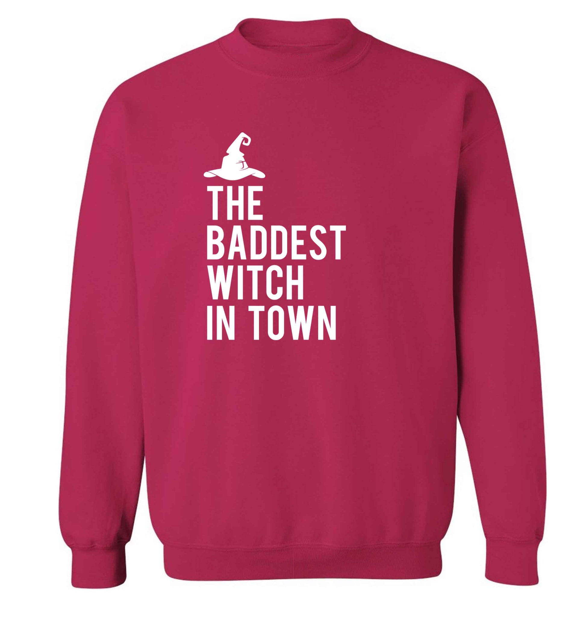 Badest witch in town adult's unisex pink sweater 2XL