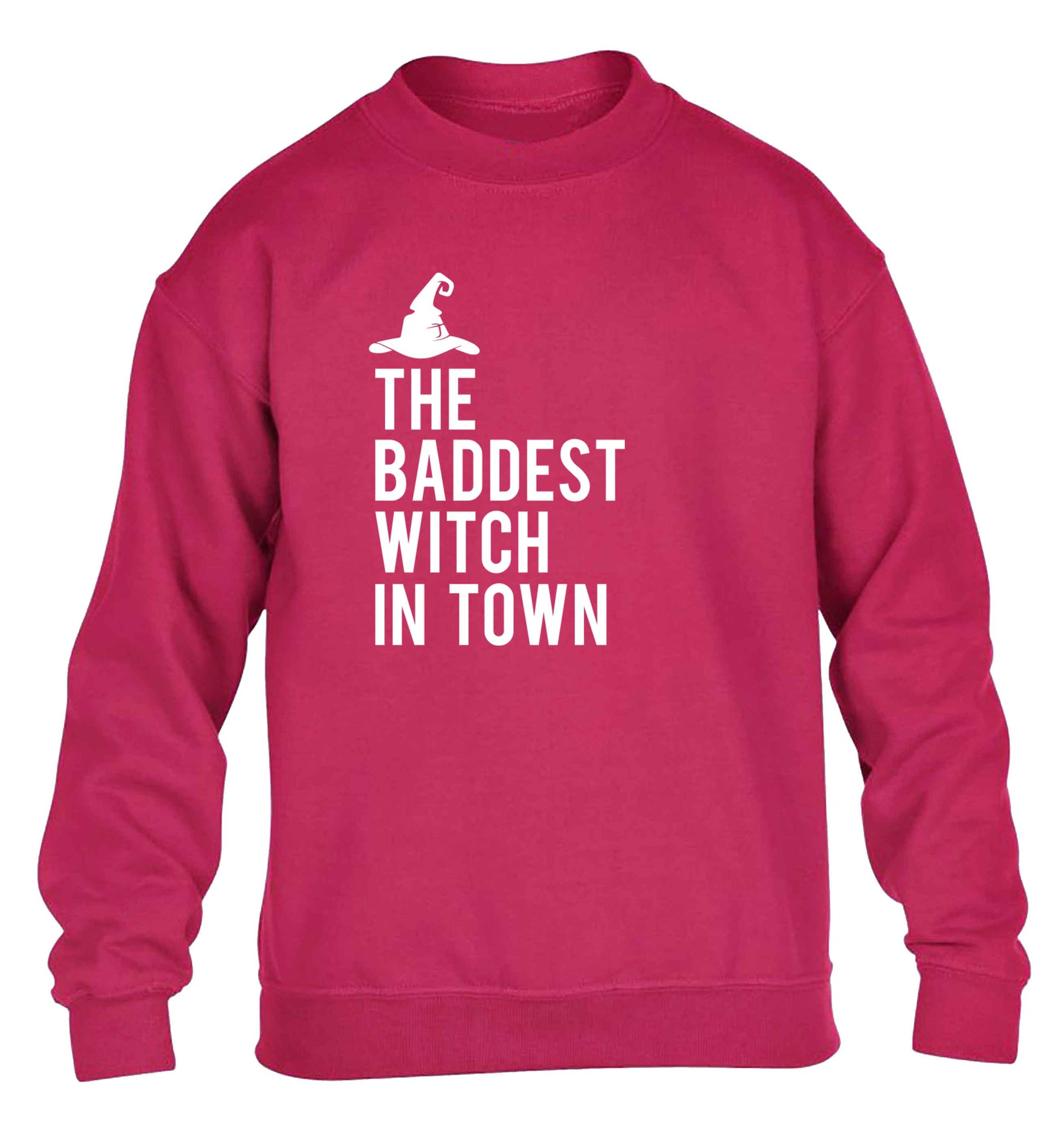 Badest witch in town children's pink sweater 12-13 Years