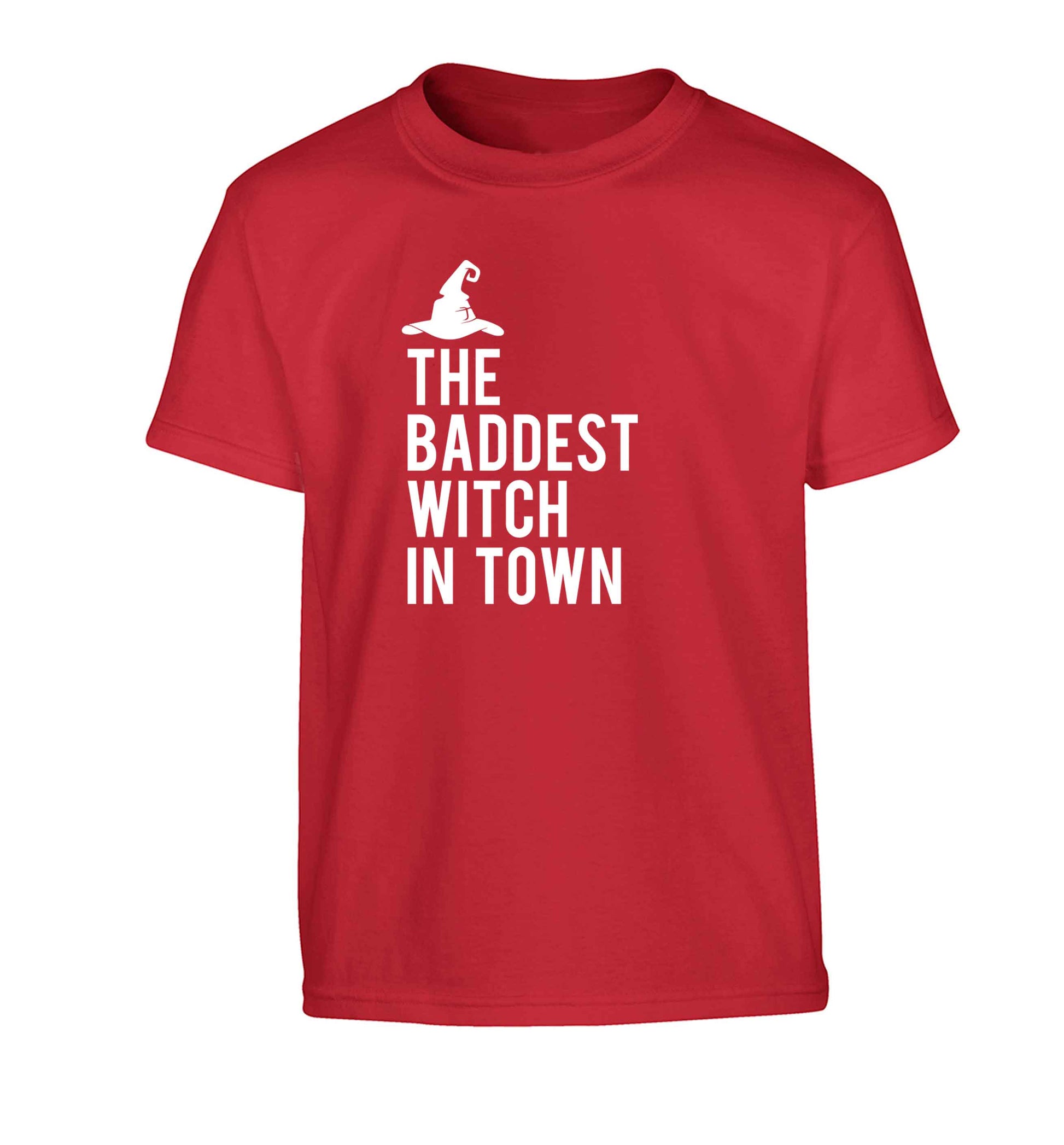 Badest witch in town Children's red Tshirt 12-13 Years