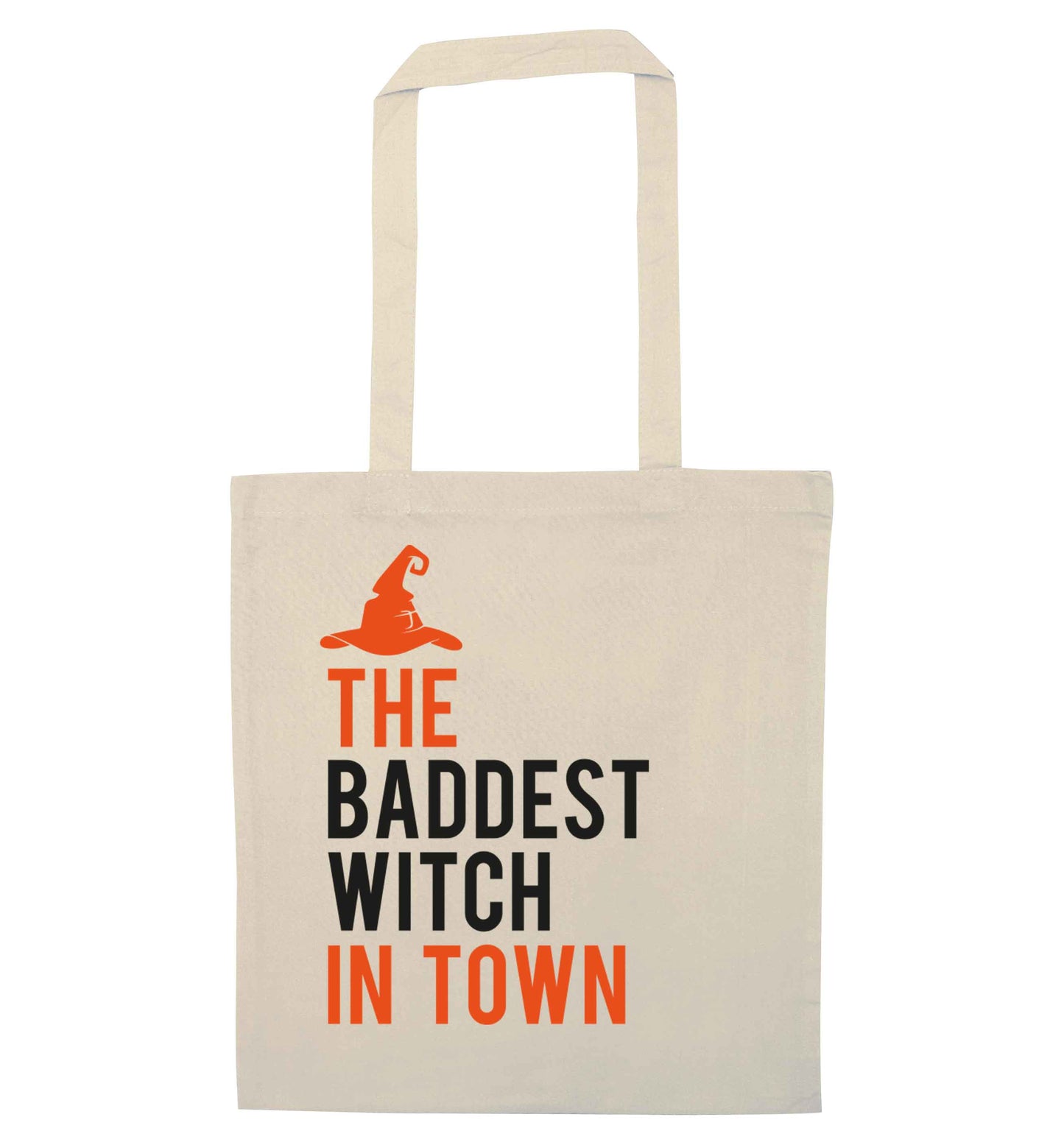 Badest witch in town natural tote bag