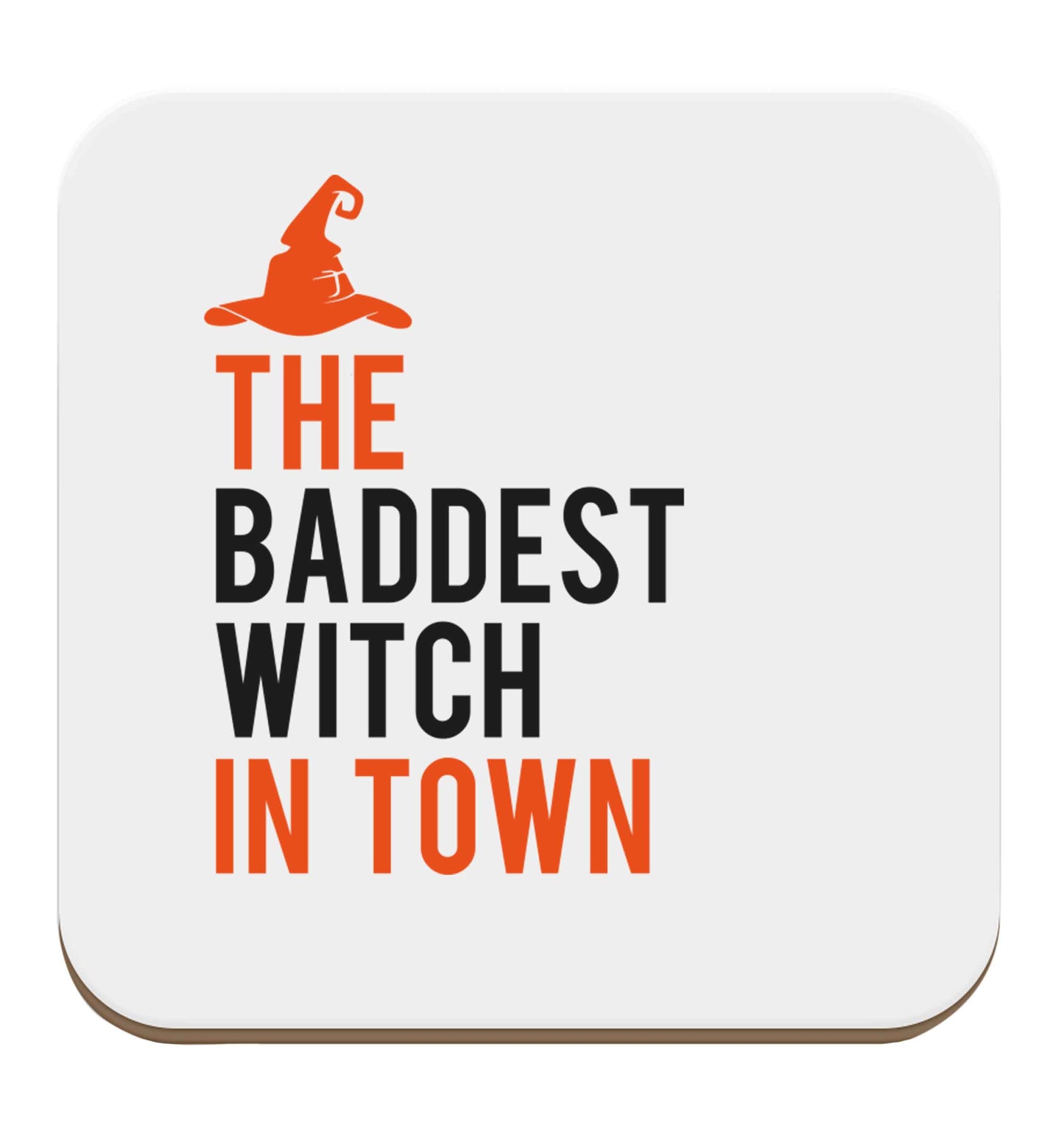Badest witch in town set of four coasters