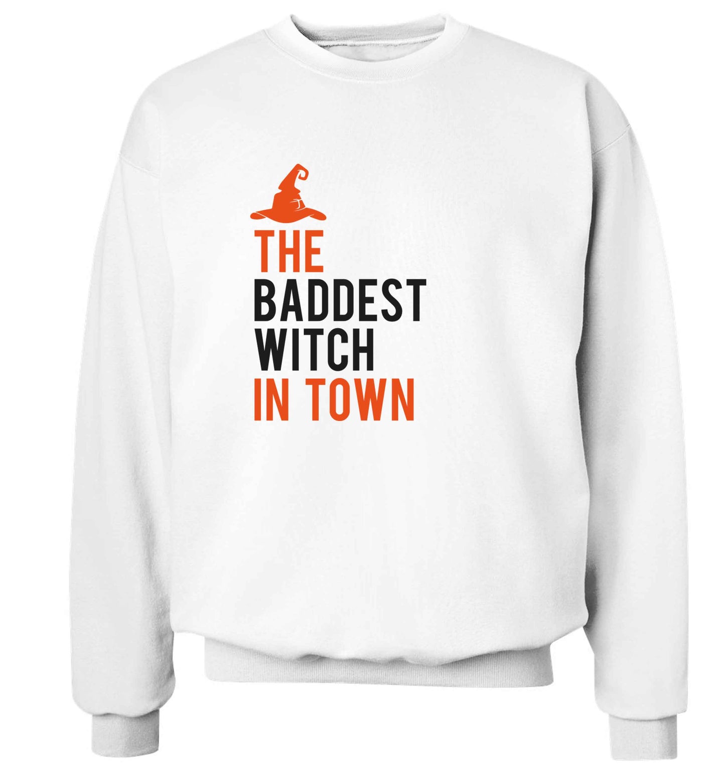 Badest witch in town adult's unisex white sweater 2XL