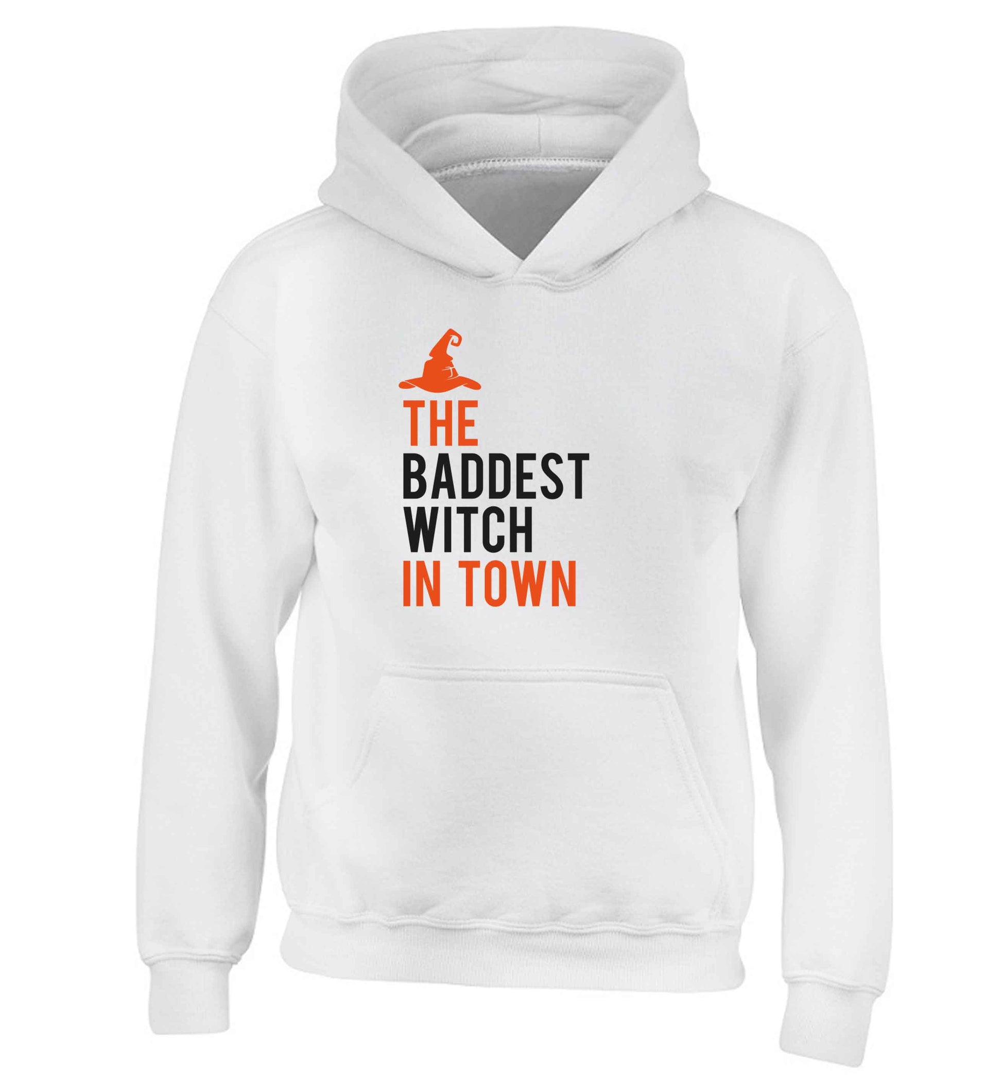 Badest witch in town children's white hoodie 12-13 Years