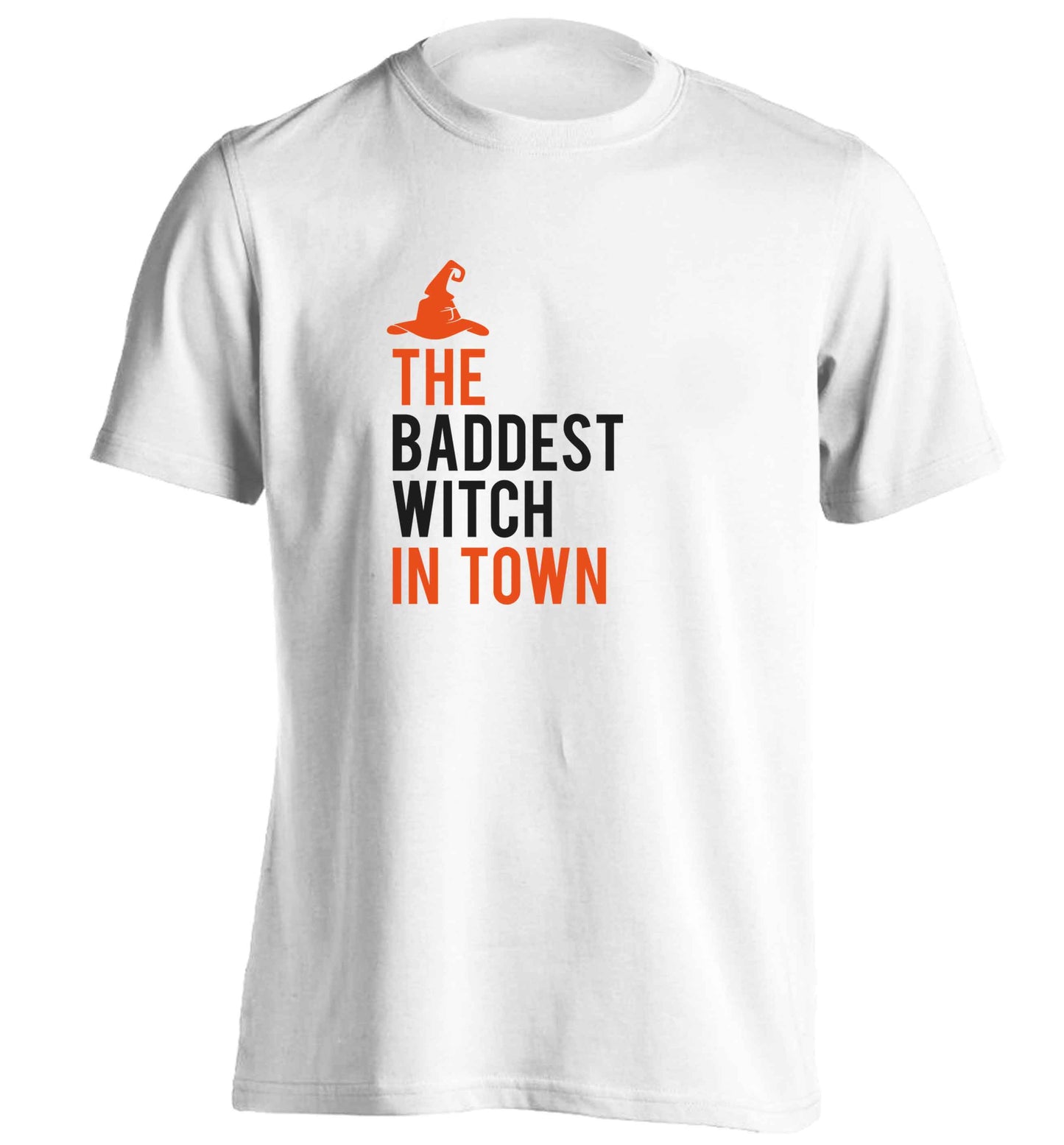 Badest witch in town adults unisex white Tshirt 2XL