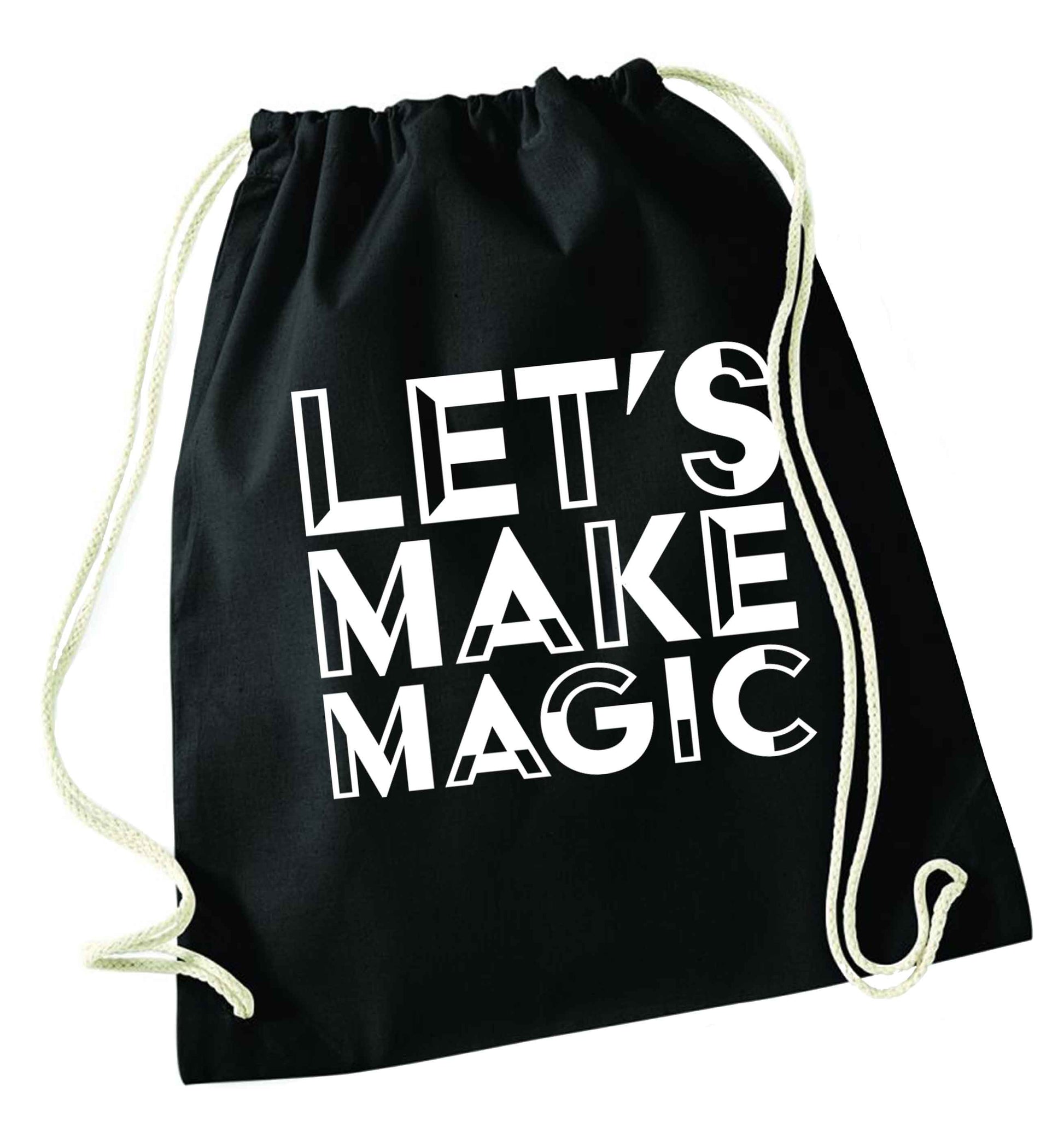 Let's make magic black drawstring bag