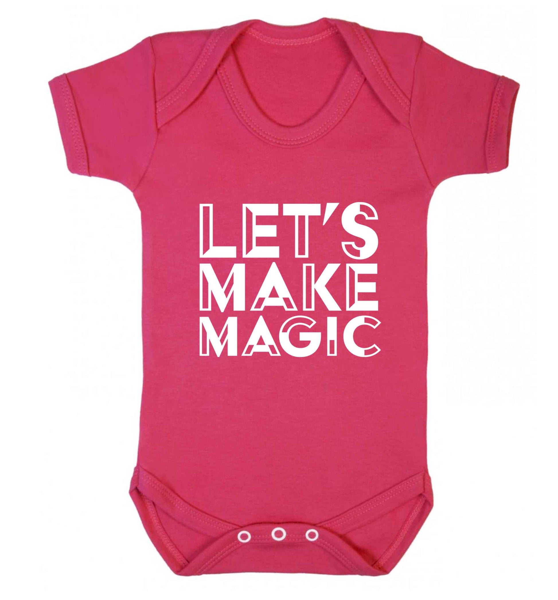 Let's make magic baby vest dark pink 18-24 months