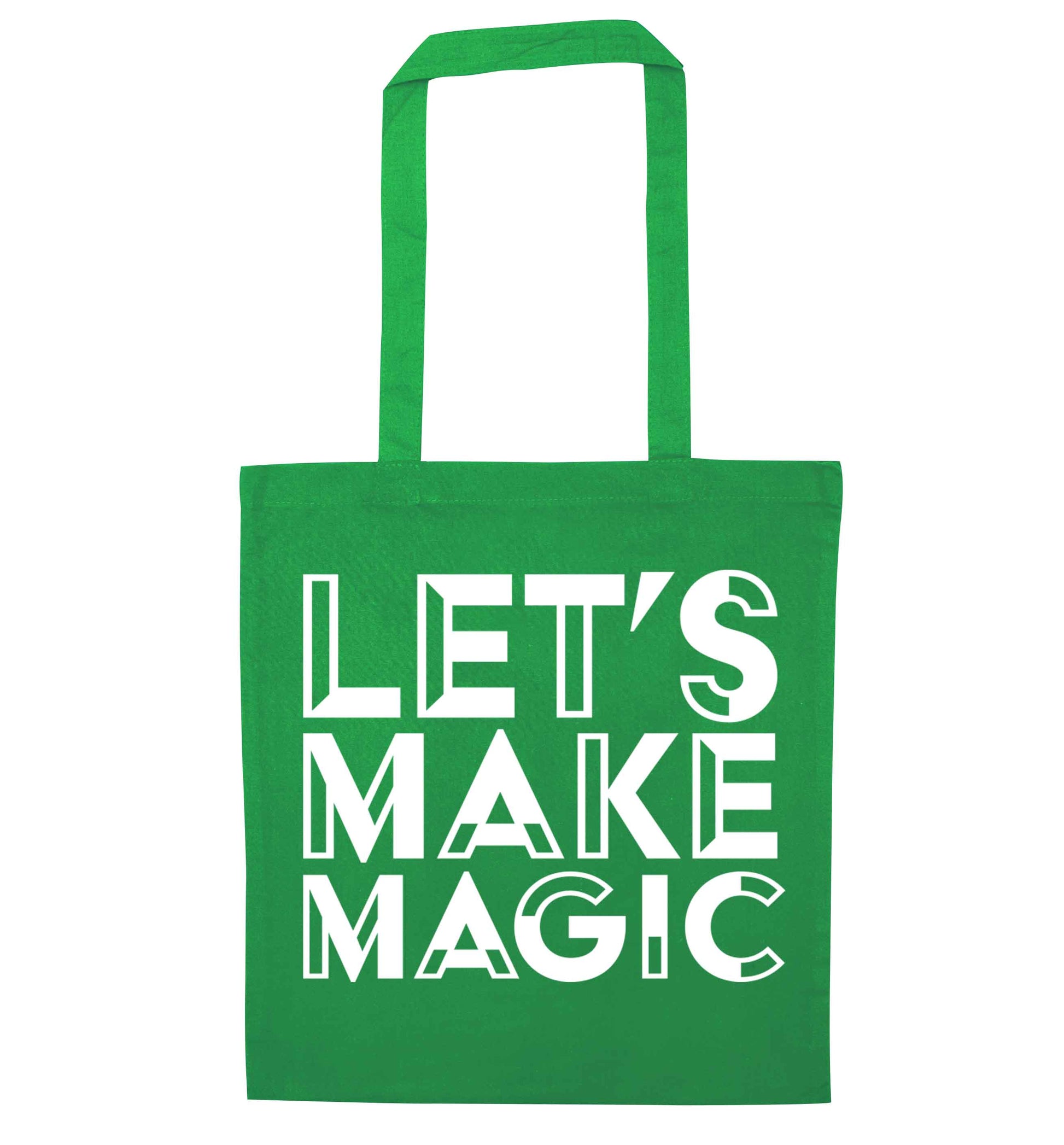 Let's make magic green tote bag