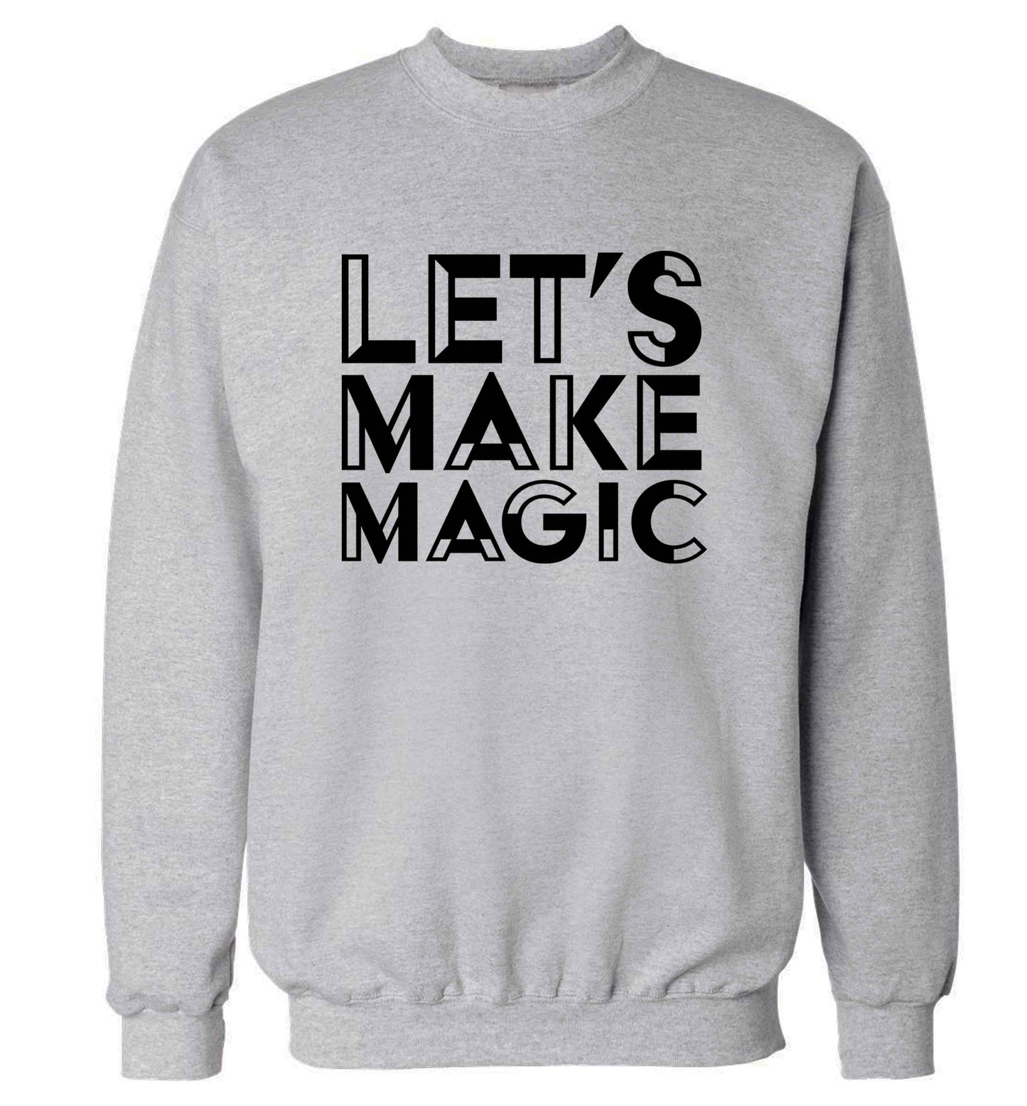 Let's make magic adult's unisex grey sweater 2XL