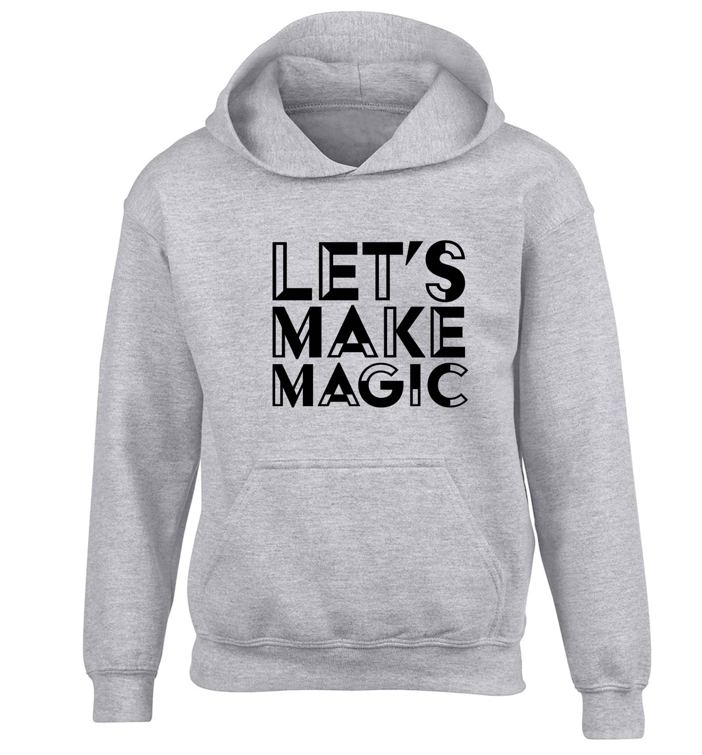 Let's make magic children's grey hoodie 12-13 Years