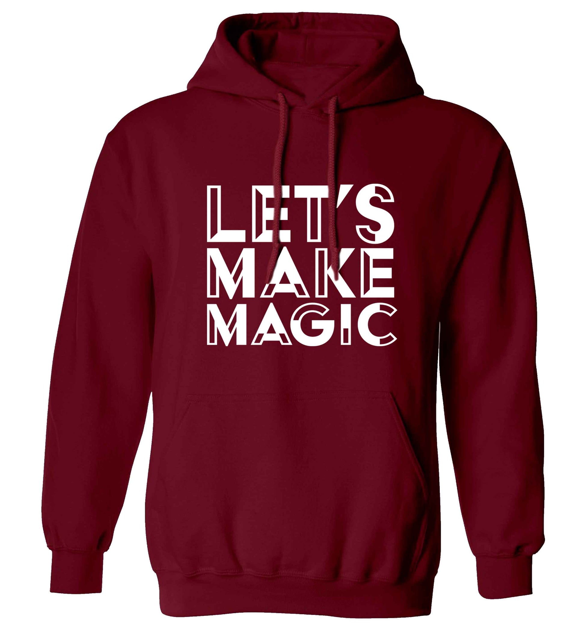 Let's make magic adults unisex maroon hoodie 2XL
