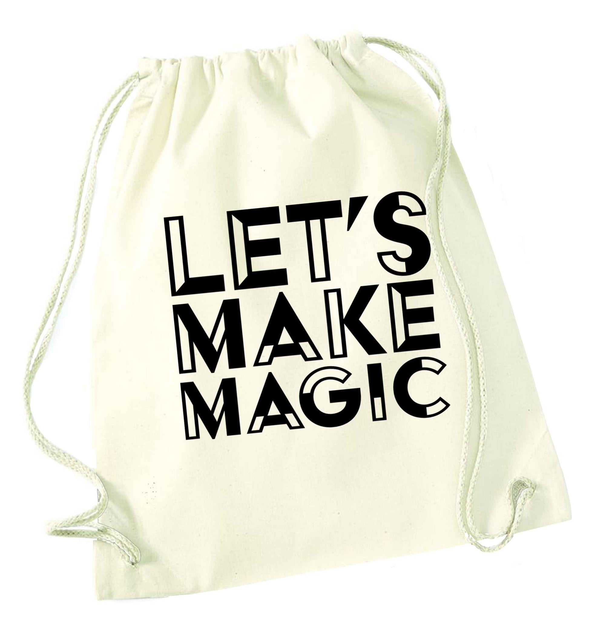 Let's make magic natural drawstring bag