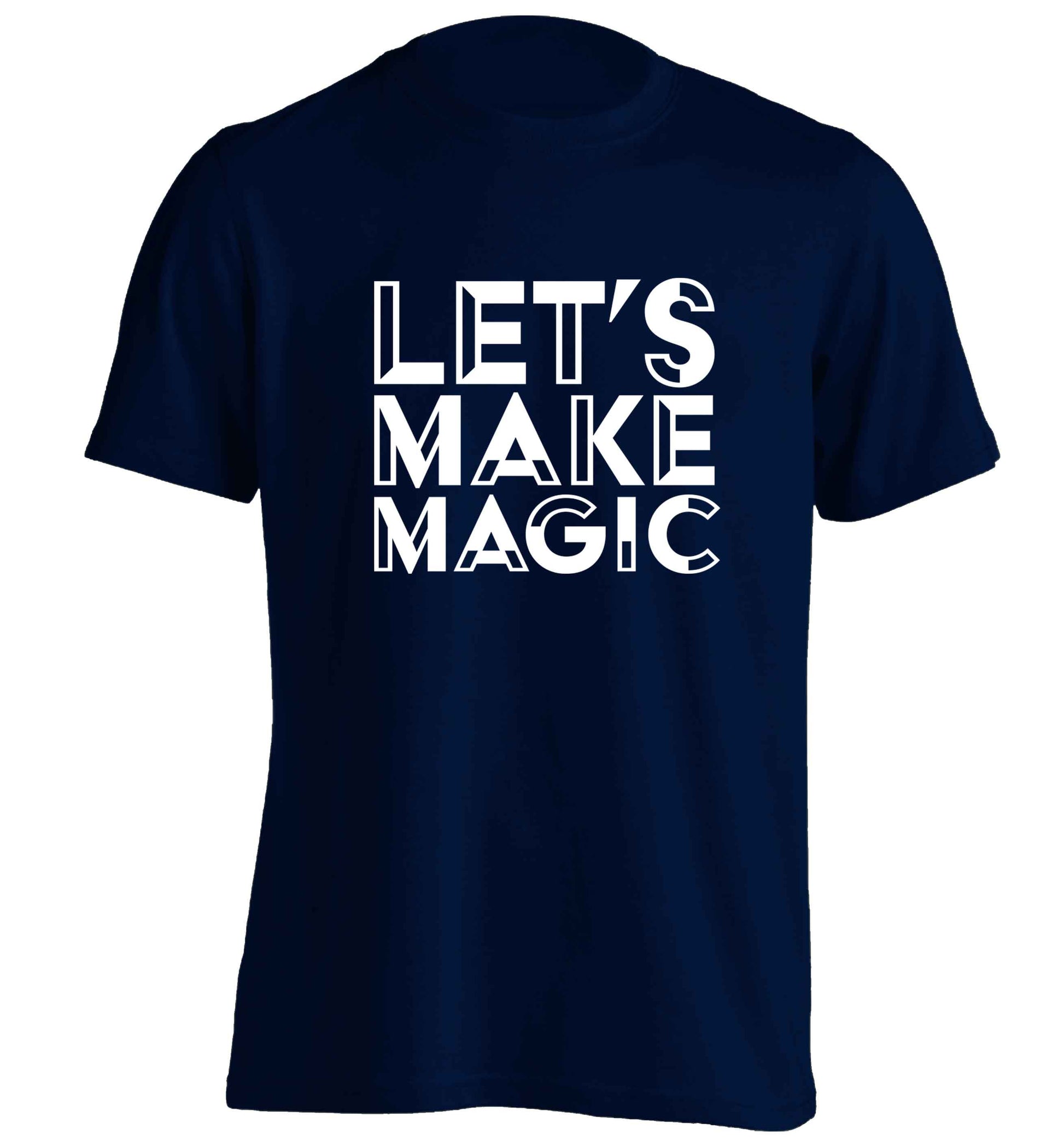 Let's make magic adults unisex navy Tshirt 2XL