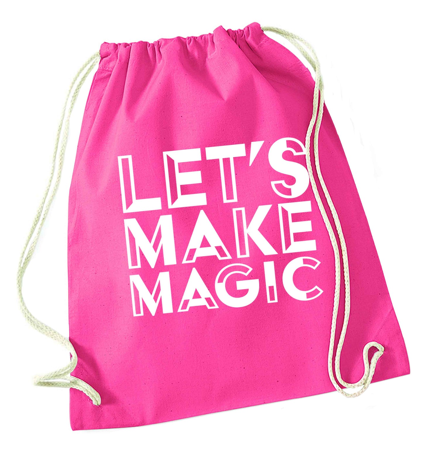 Let's make magic pink drawstring bag