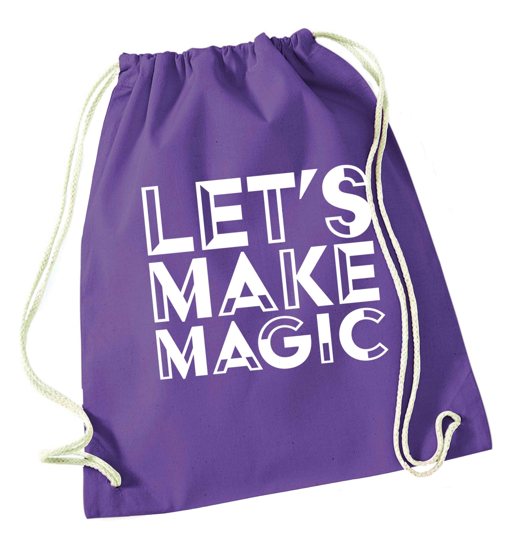 Let's make magic purple drawstring bag